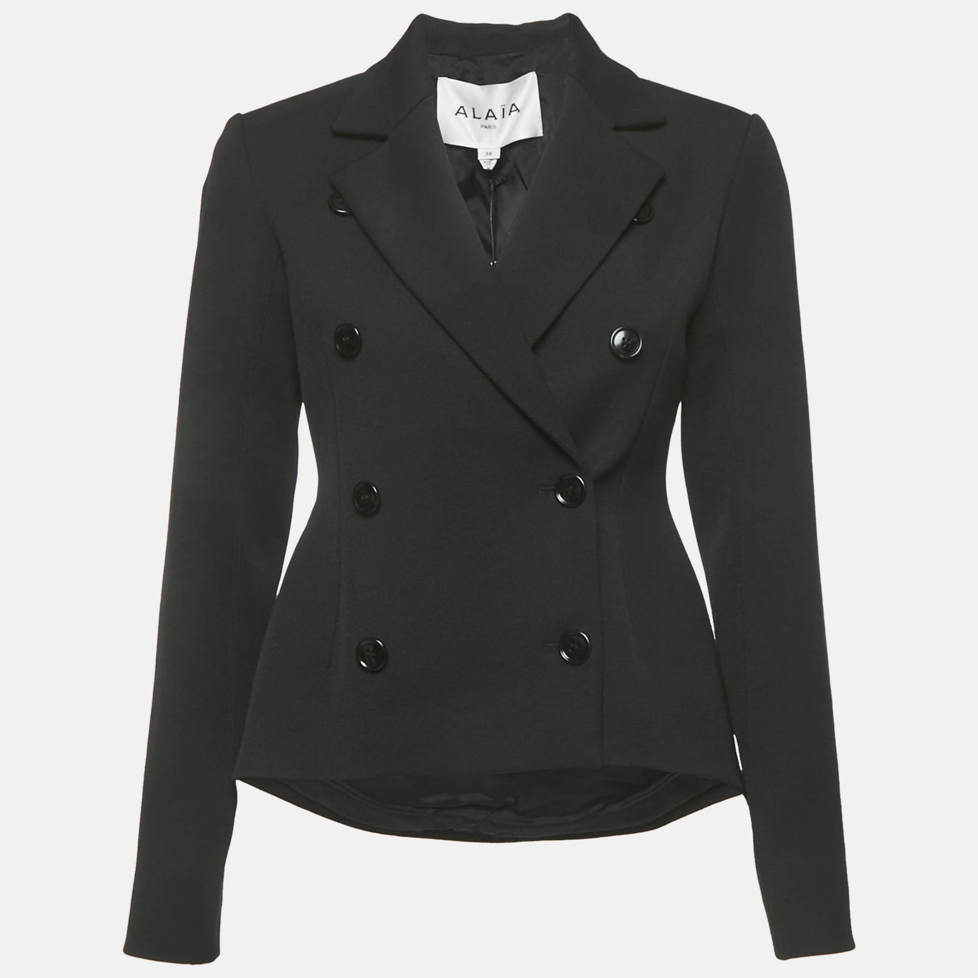 

Alaia Black Stretch Gabardine Double Breasted Jacket M