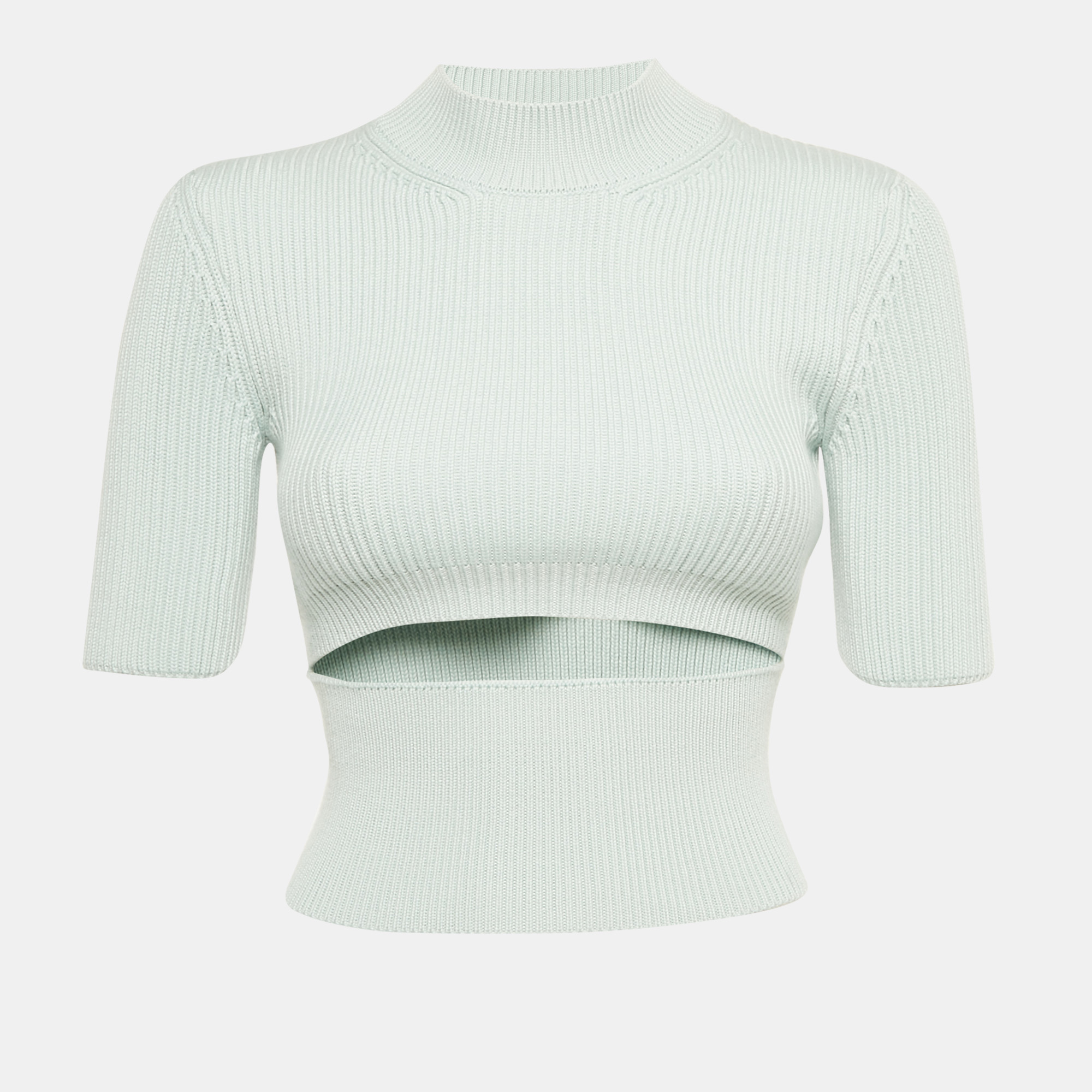 

Alaia Pastel Blue Rib Knit Crop Top S