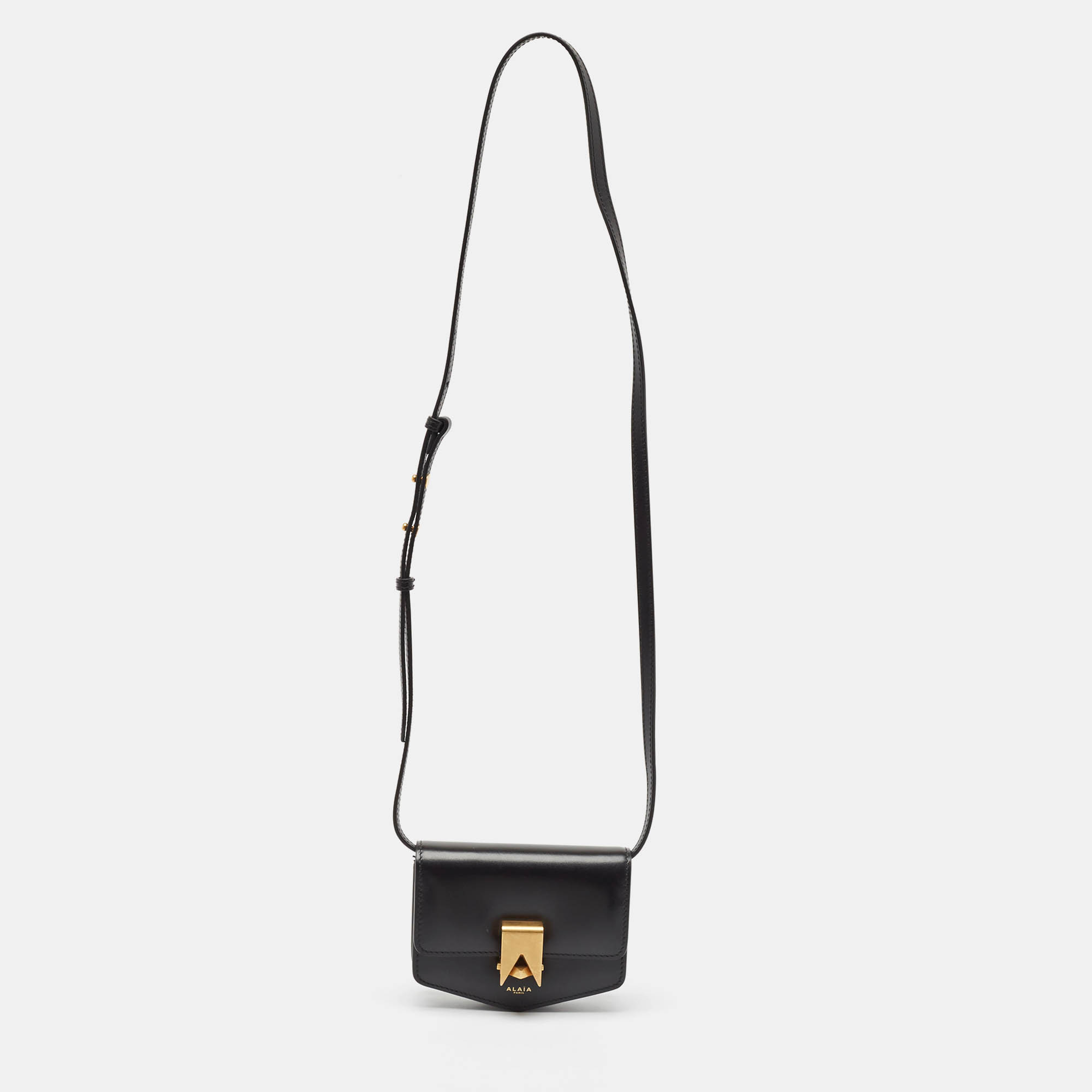 

Alaia Black Leather Mini Le Papa Crossbody Bag