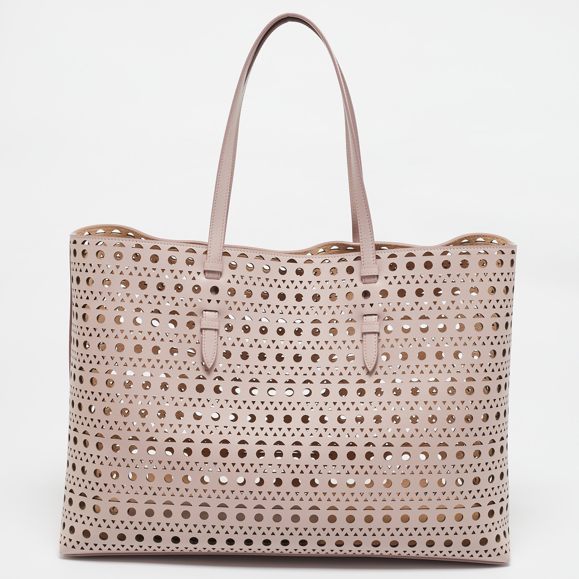 

Alaia Pink Neo Vienne Leather Mina 44 Tote