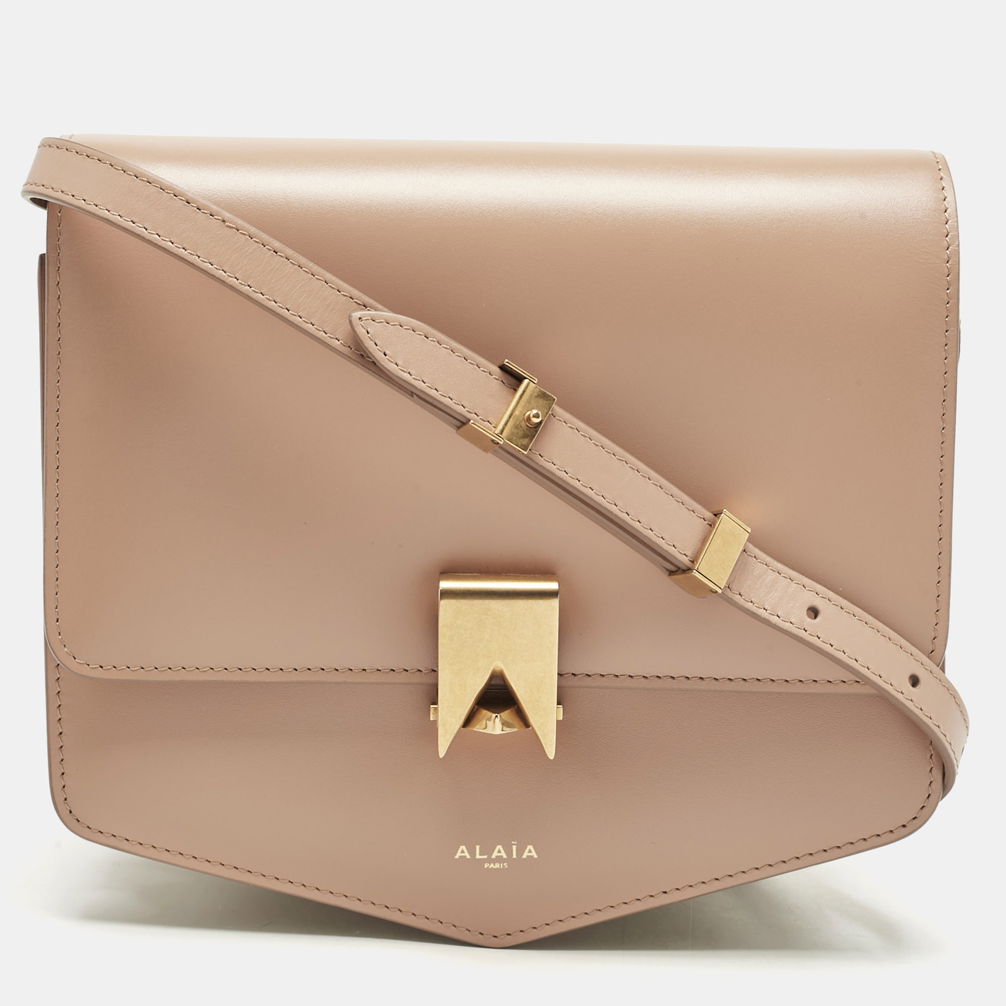 

Alaia Beige Leather Large Le Papa Shoulder Bag