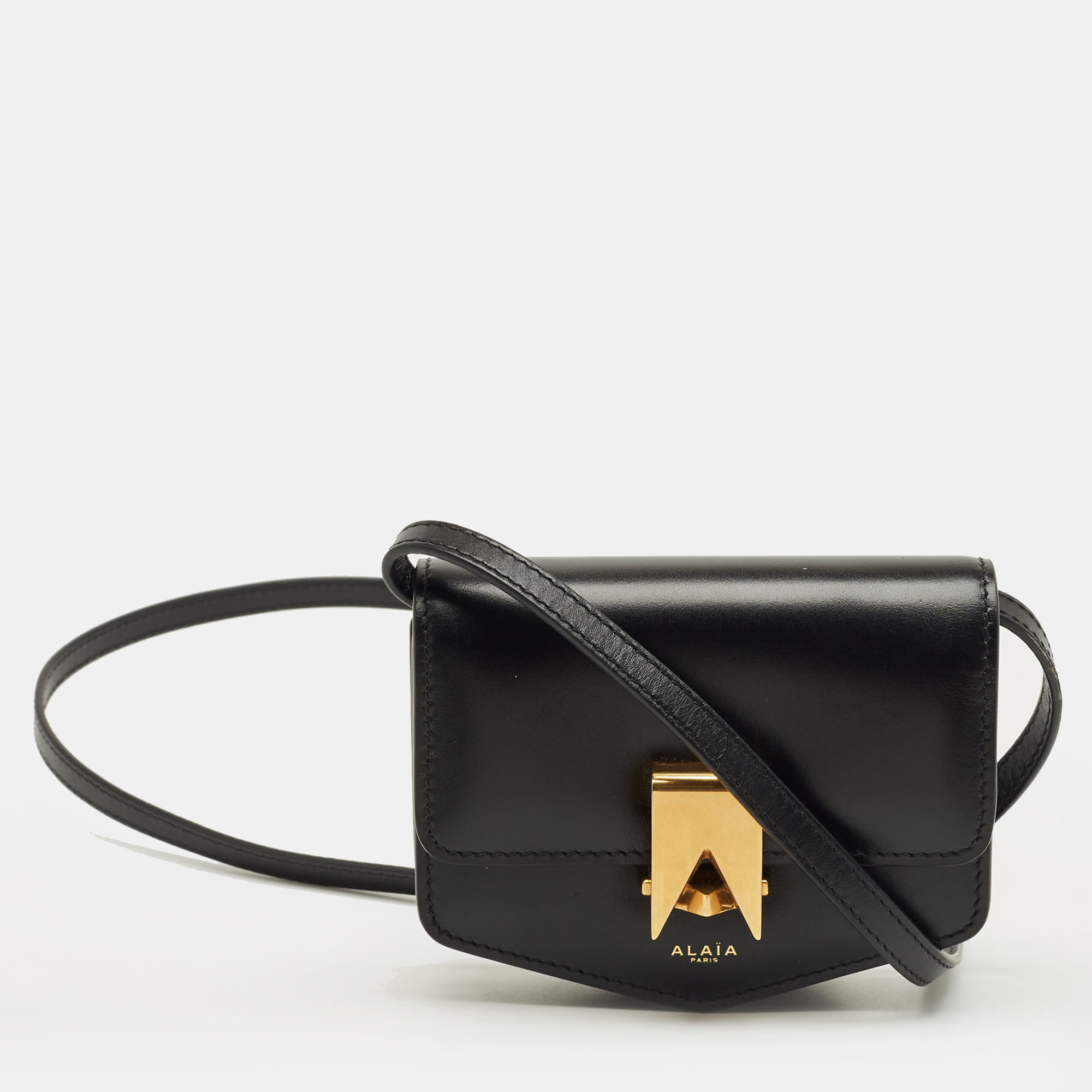 

Alaia Black Leather Mini Le Papa Shoulder Bag