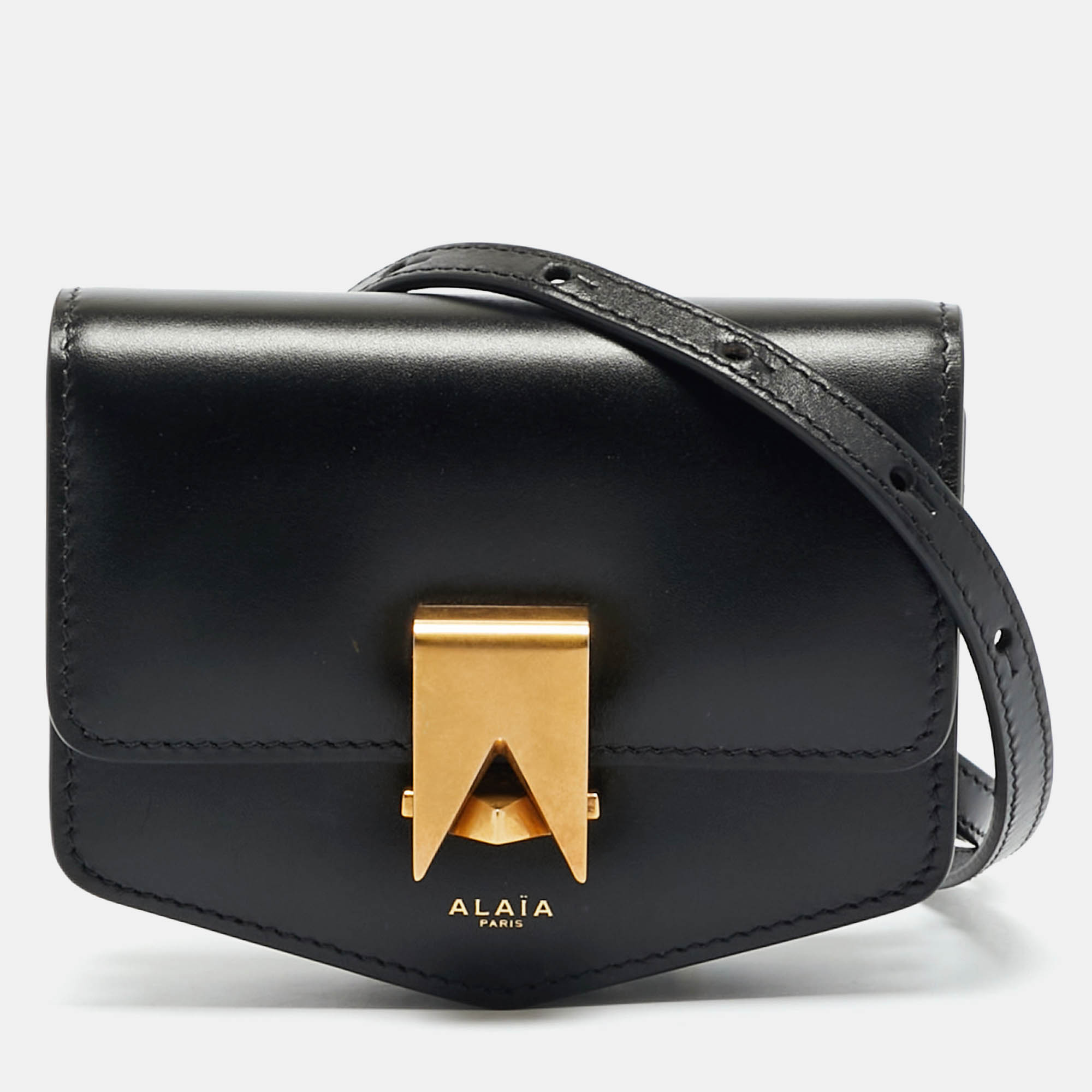 

Alaia Le Papa Mini Black Leather Shoulder Bag