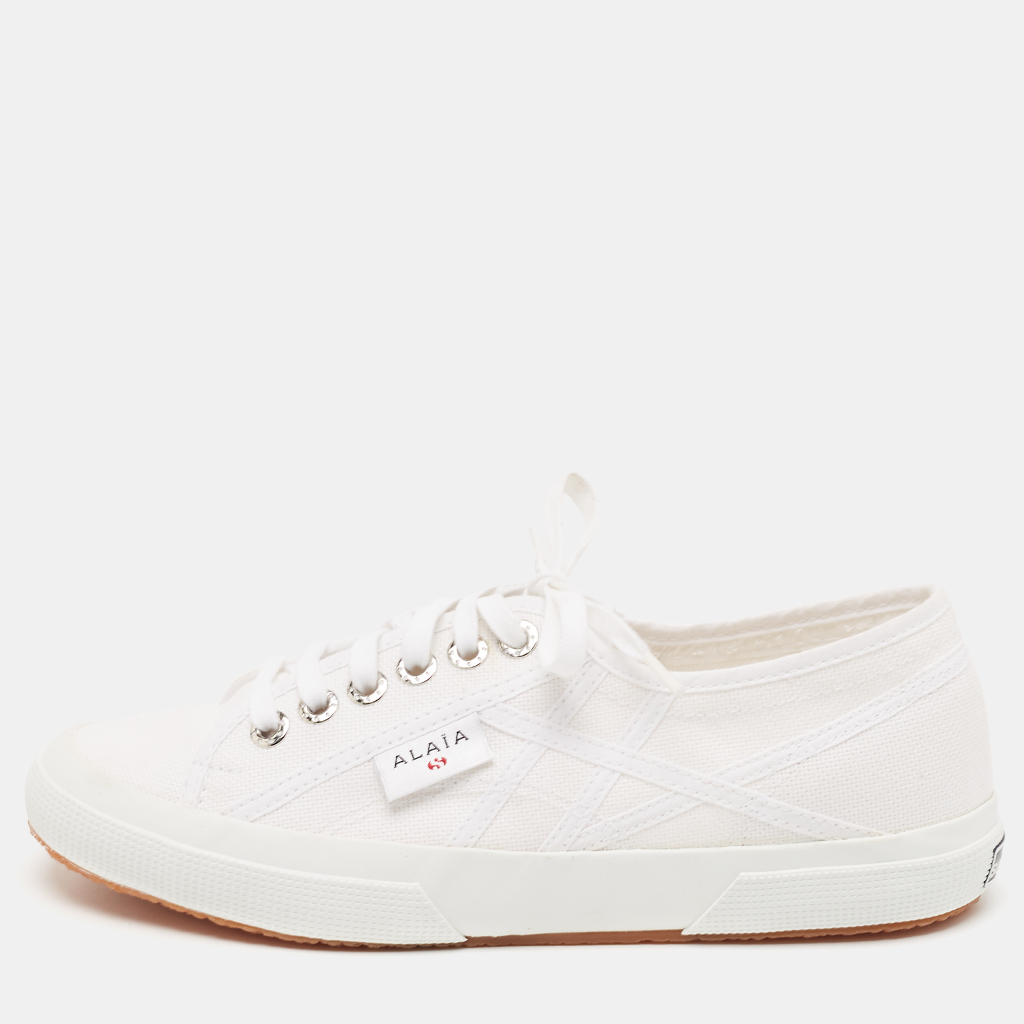 

Alaia White Canvas Superga Sneakers Size