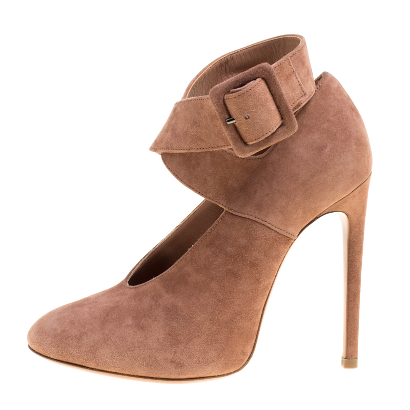 

Alaia Brown Suede Cross Ankle Strap Platform Pumps Size