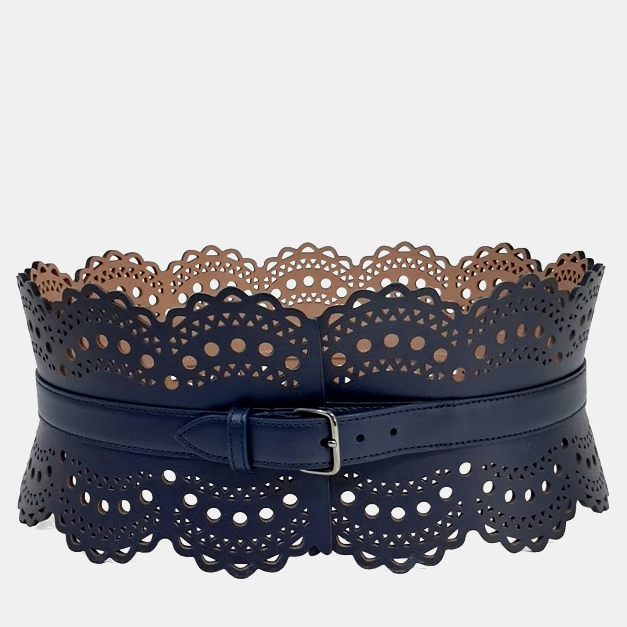 

Alaia Blue Leather Waist Belt