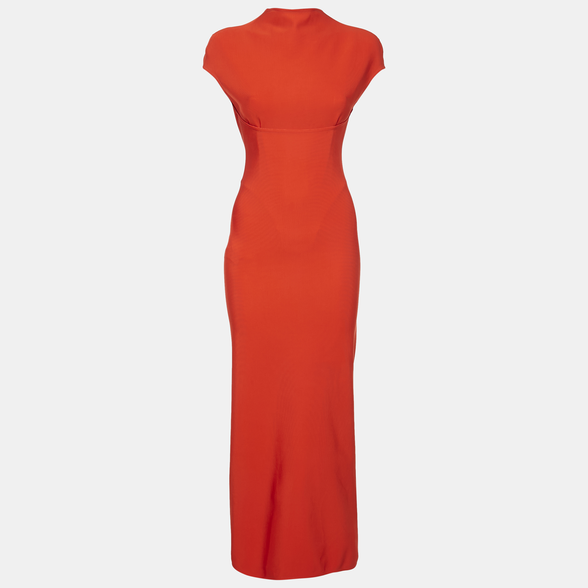 

Alaia Red Jersey Sculpting Corset Maxi Dress S