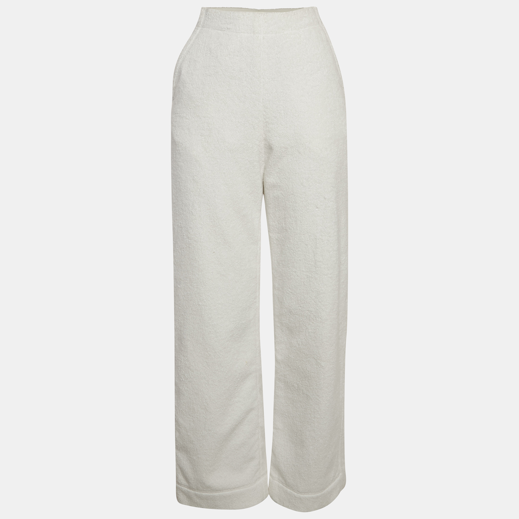 

Alaia White Terry Cotton Straight Leg Track Pants S