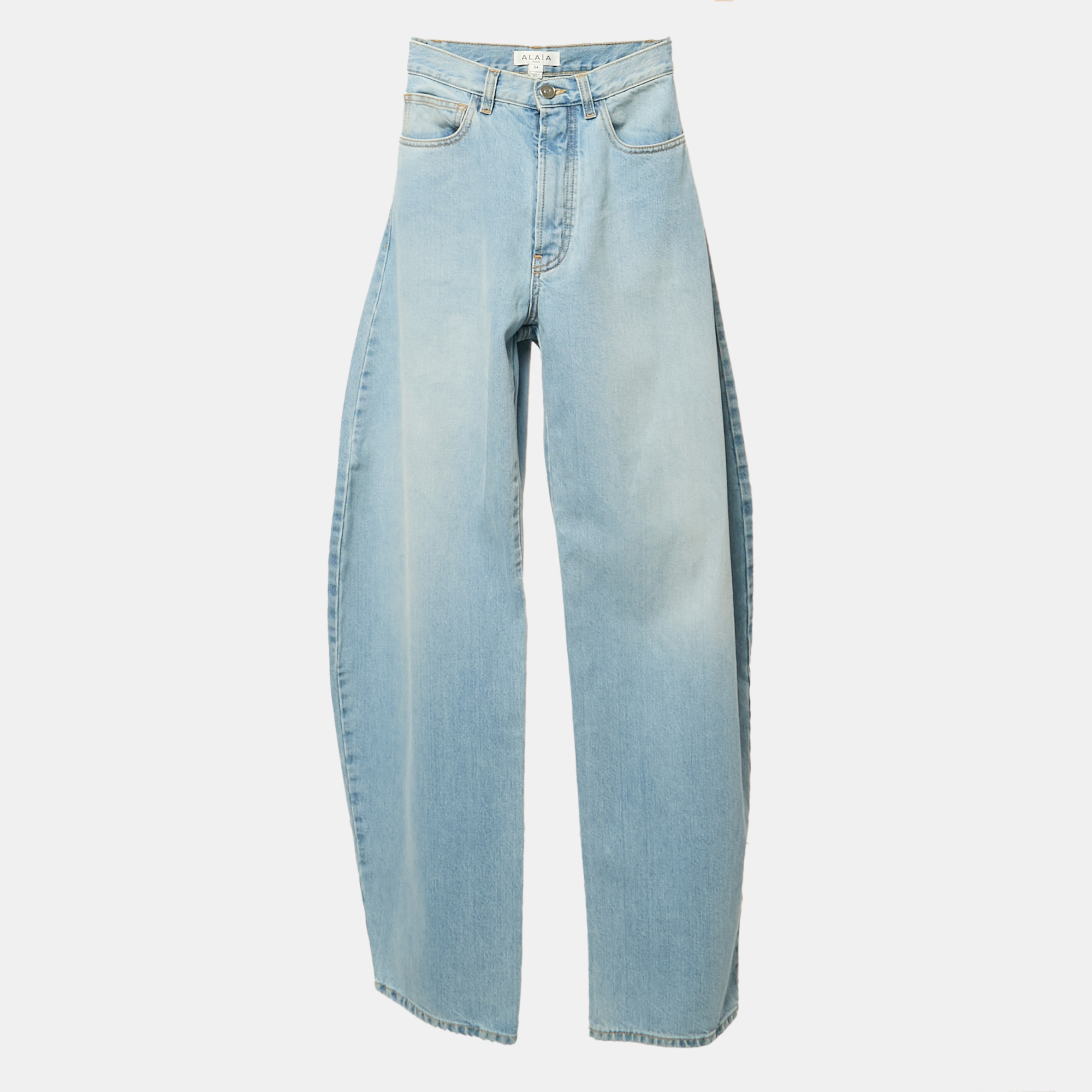 

Alaia Blue Denim High Rise Balloon Jeans XS Waist 23"