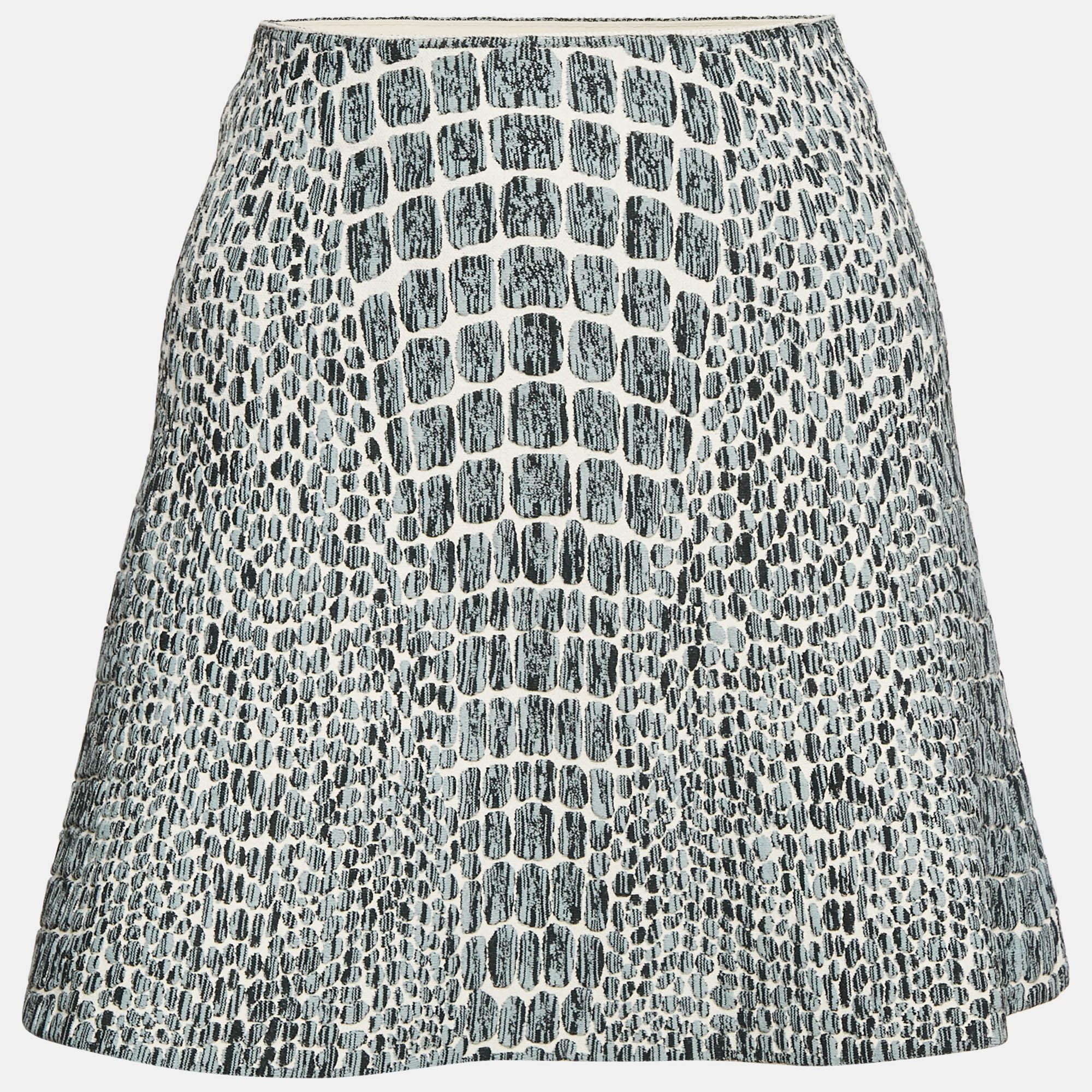 

Alaia Grey Croc-Pattern Textured Knit Mini Skirt S