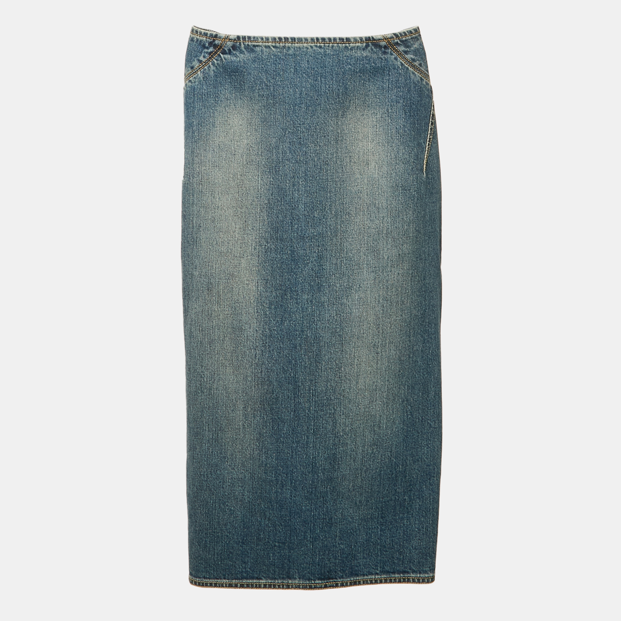 

Alaïa Blue Faded Denim Pencil Skirt XS Waist 23"