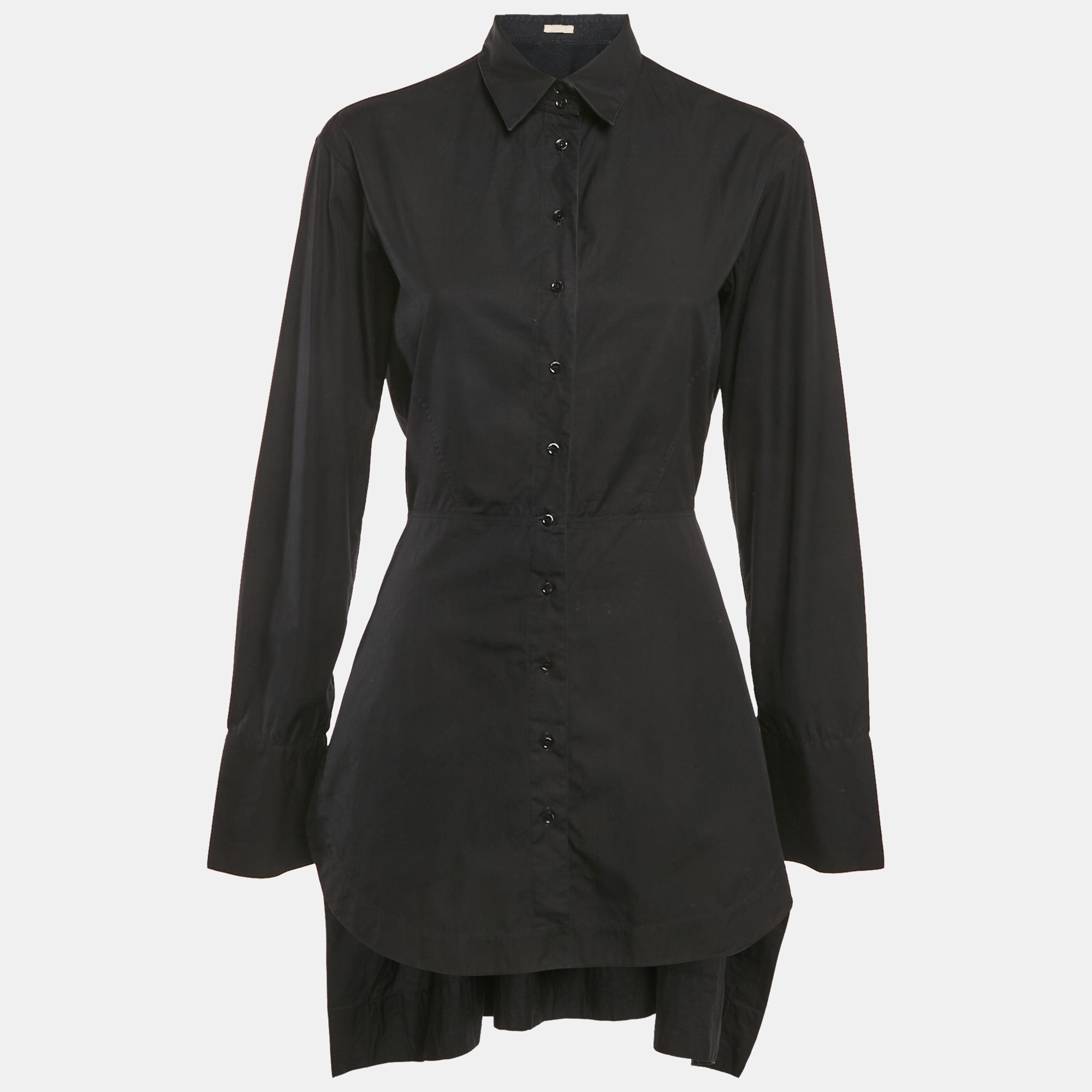 

Alaia Black Cotton Long Sleeve Shirt Dress L