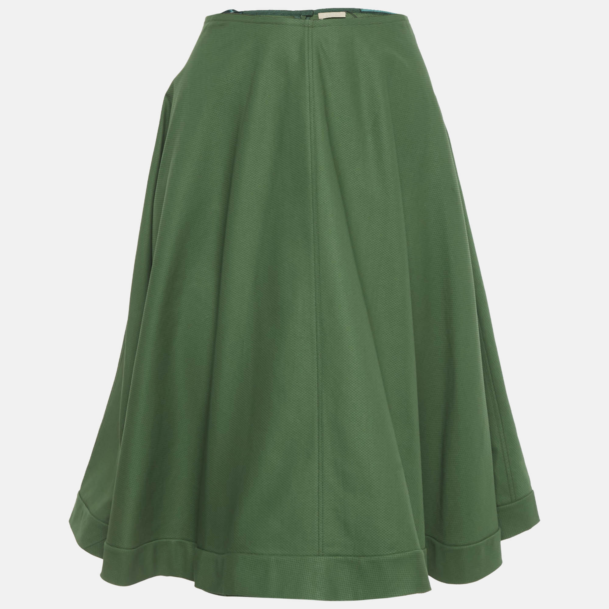 

Alaia Green Textured Cotton Flared Short Skirt M