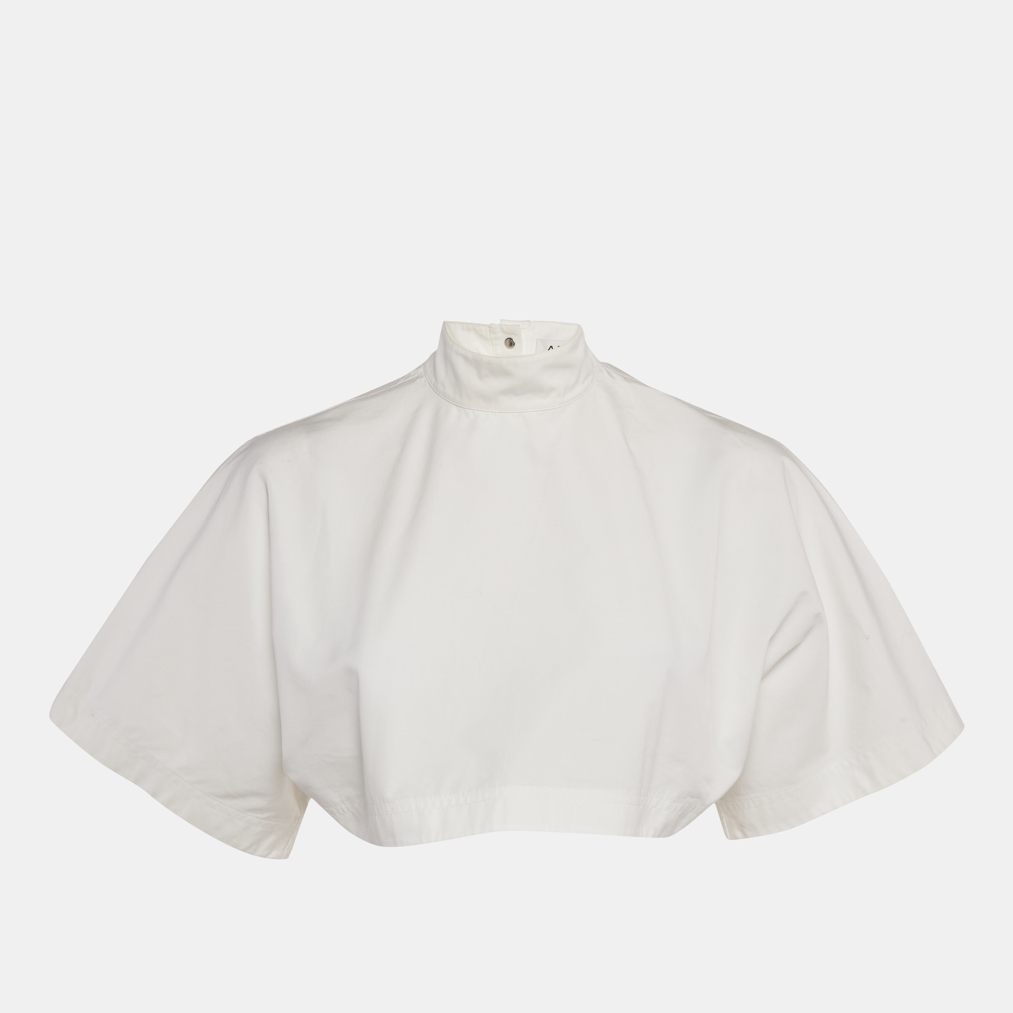 

Alaia White Poplin High-Neck Crop Top S
