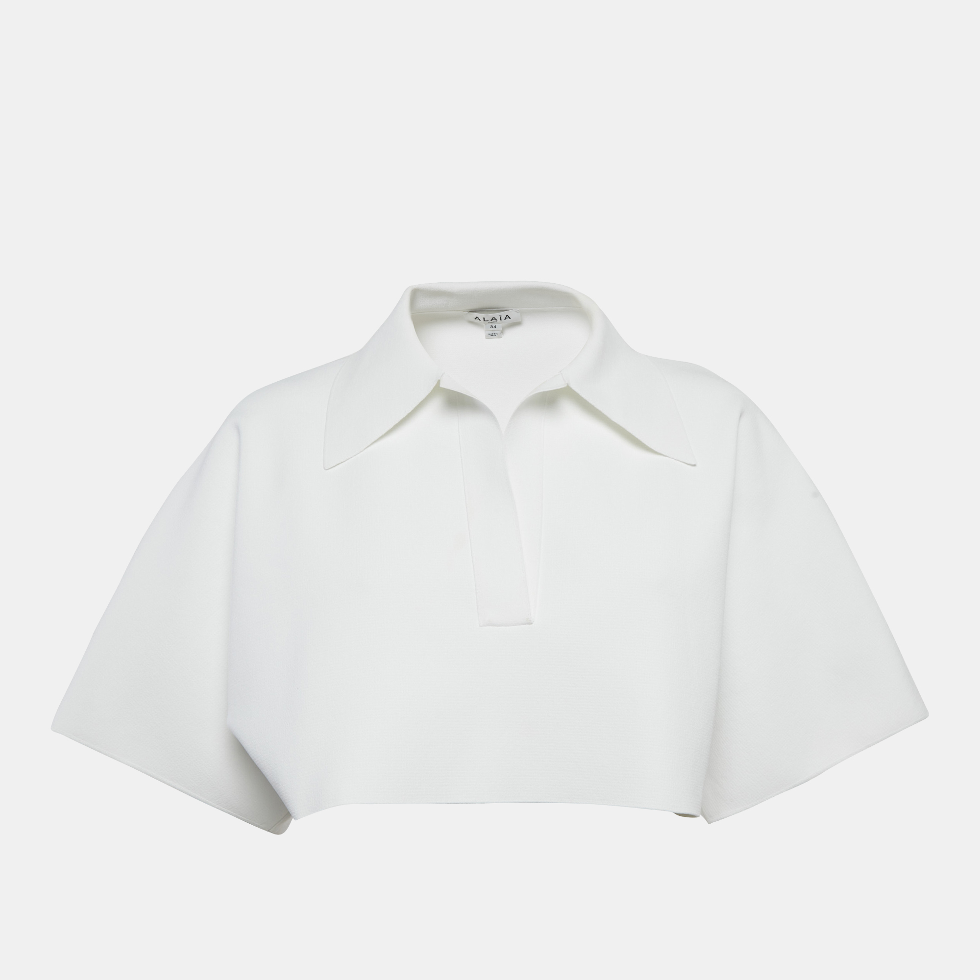 

Alaia White Stretch Crepe Crop Top S