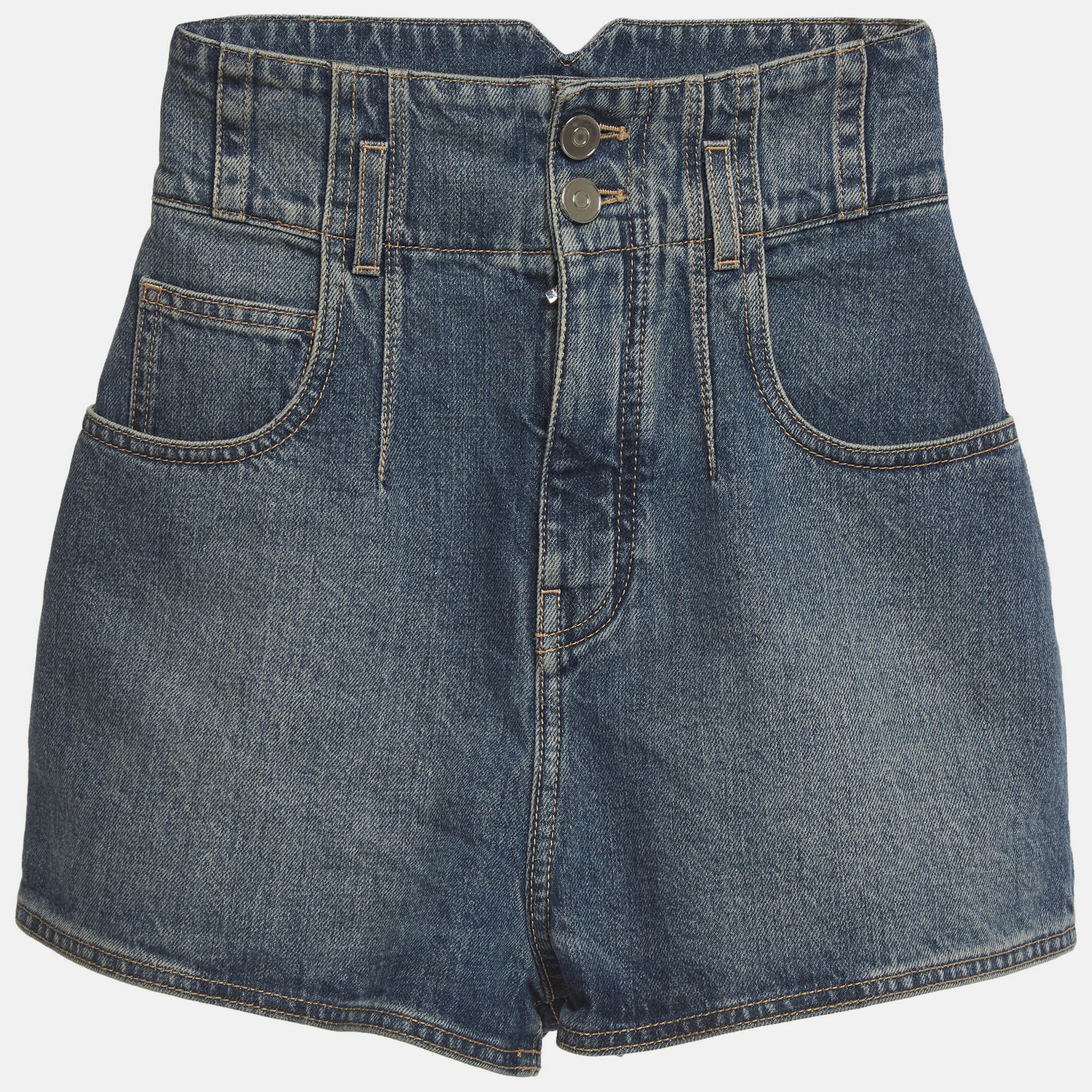 

Alaia Blue Denim High-Rise Shorts S