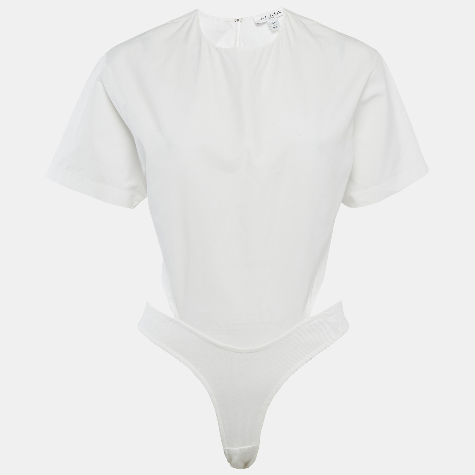

Alaia White Cotton Dickey Bodysuit S