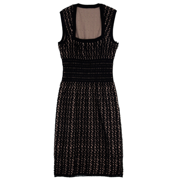 Pre Owned Azzedine ALAÏA Crochet Blister Knit Dress M