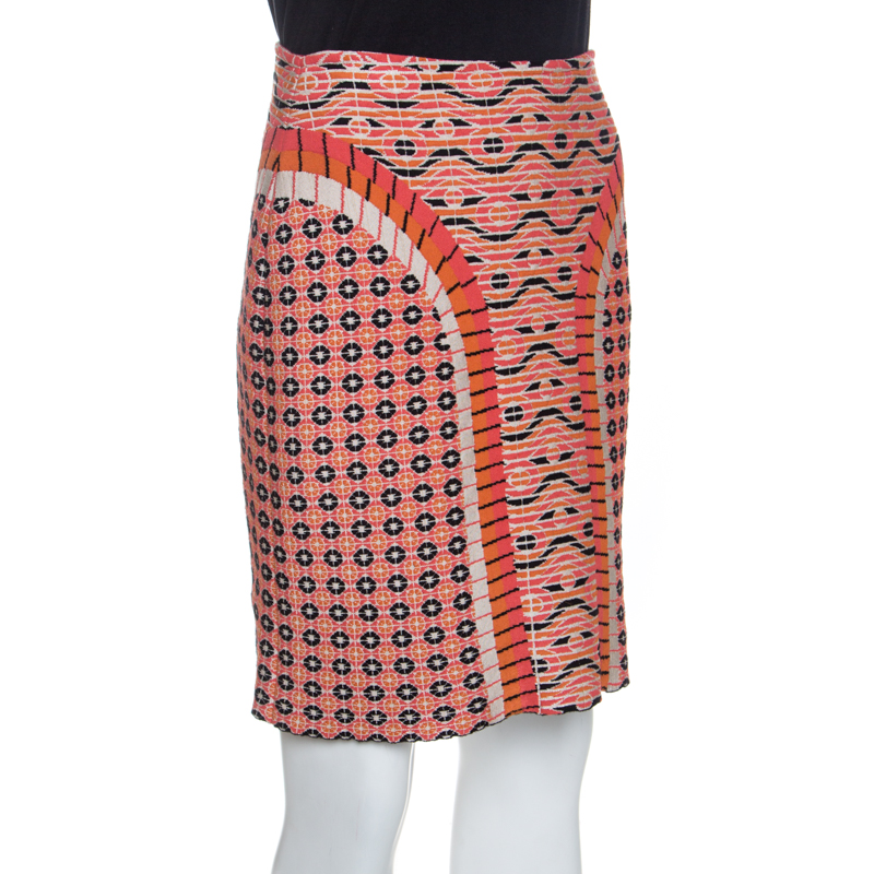 

Alaia Multicolor Jacquard Patterned Knit Fit In Short Skirt