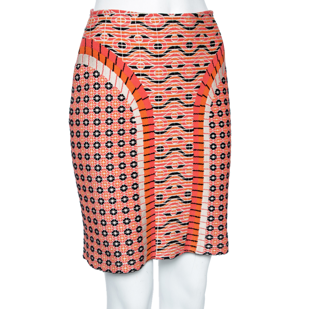 

Alaia Multicolor Jacquard Patterned Knit Fit In Short Skirt