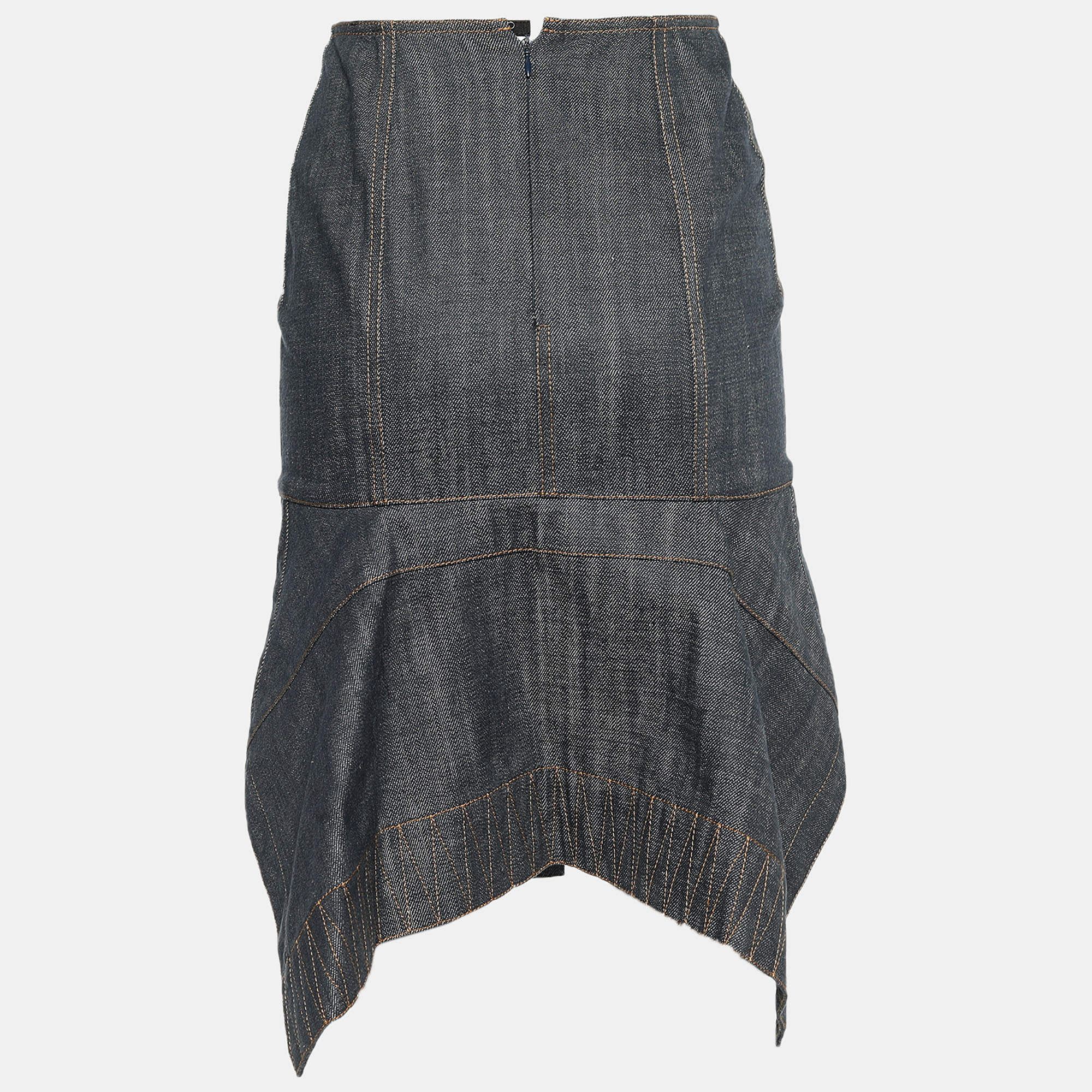 

Alaia Blue Denim Asymmetric Skirt