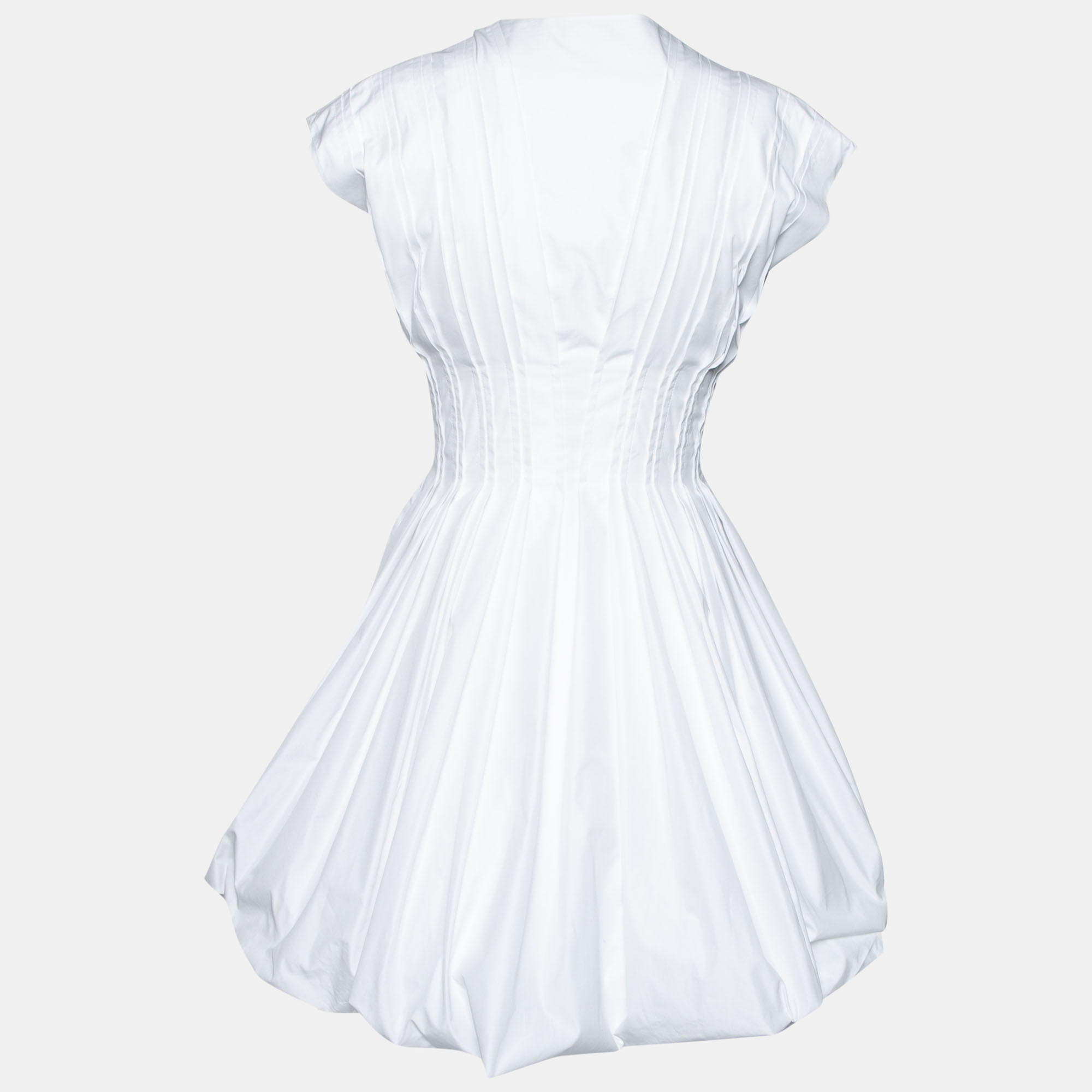 

Alaia White Cotton Pleated Poplin Corset Dress