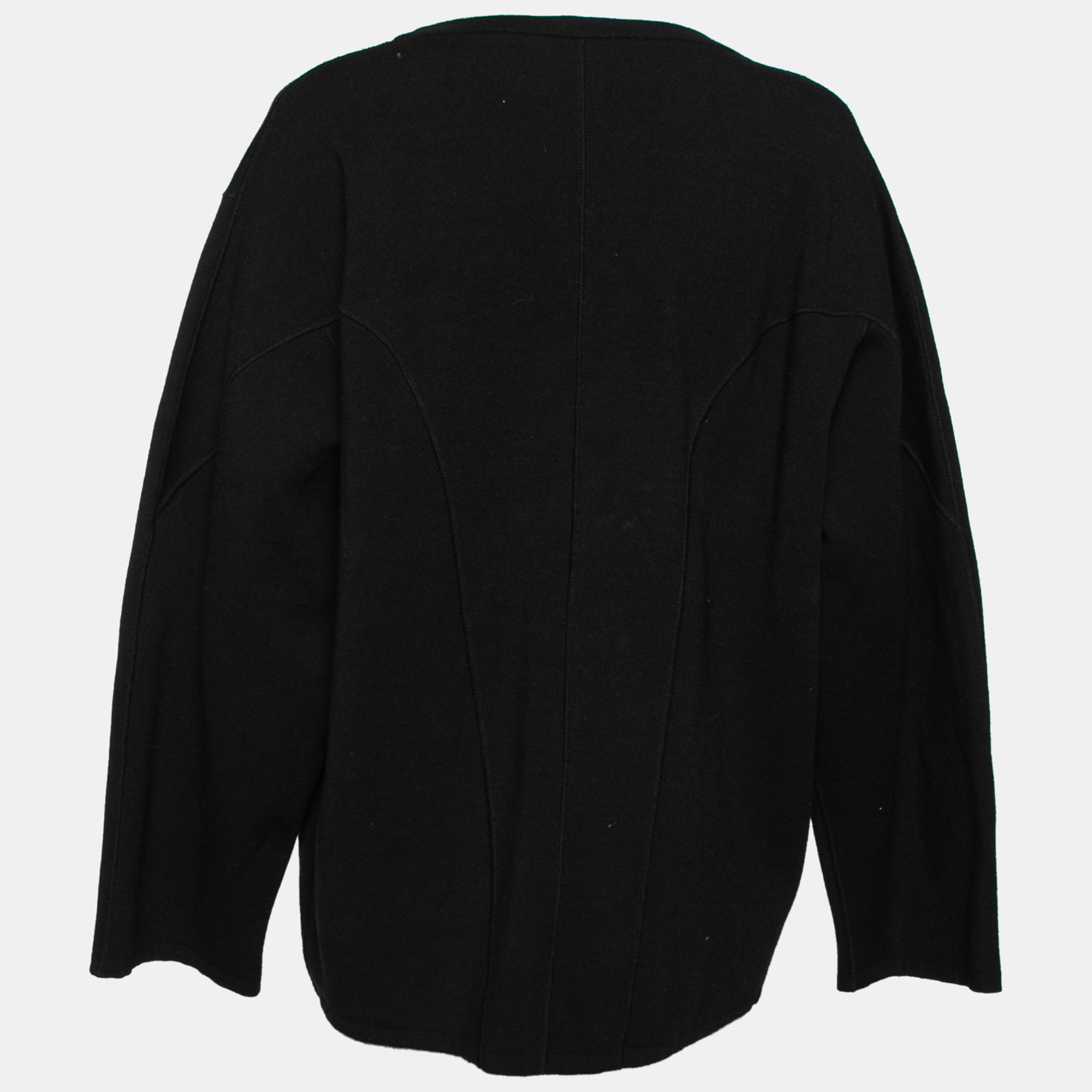 

Alaia Black Wool Crew Neck Long Sleeve Oversized Top