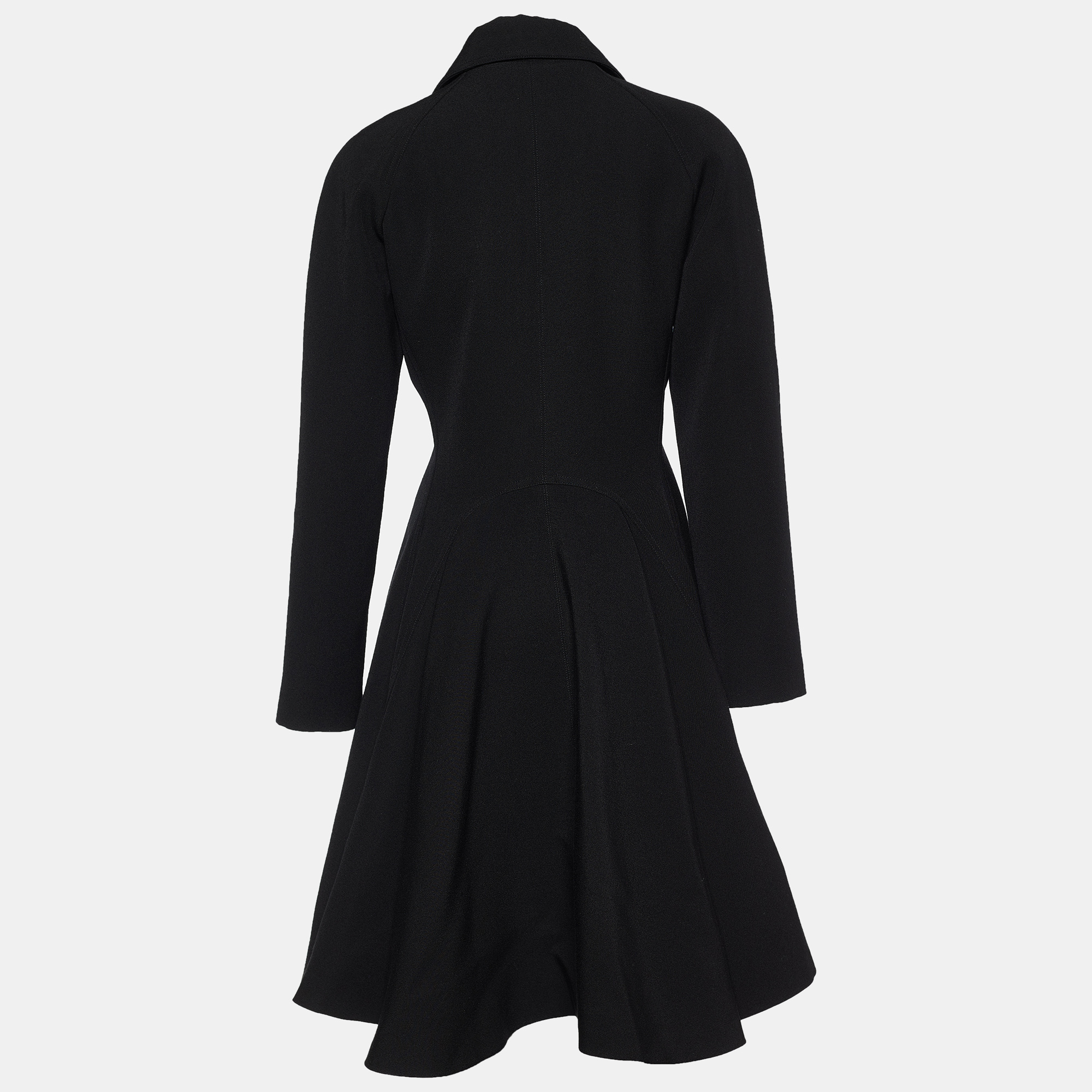 

Alaia Black Wool Gabardine Flared Double Breasted Princess Coat