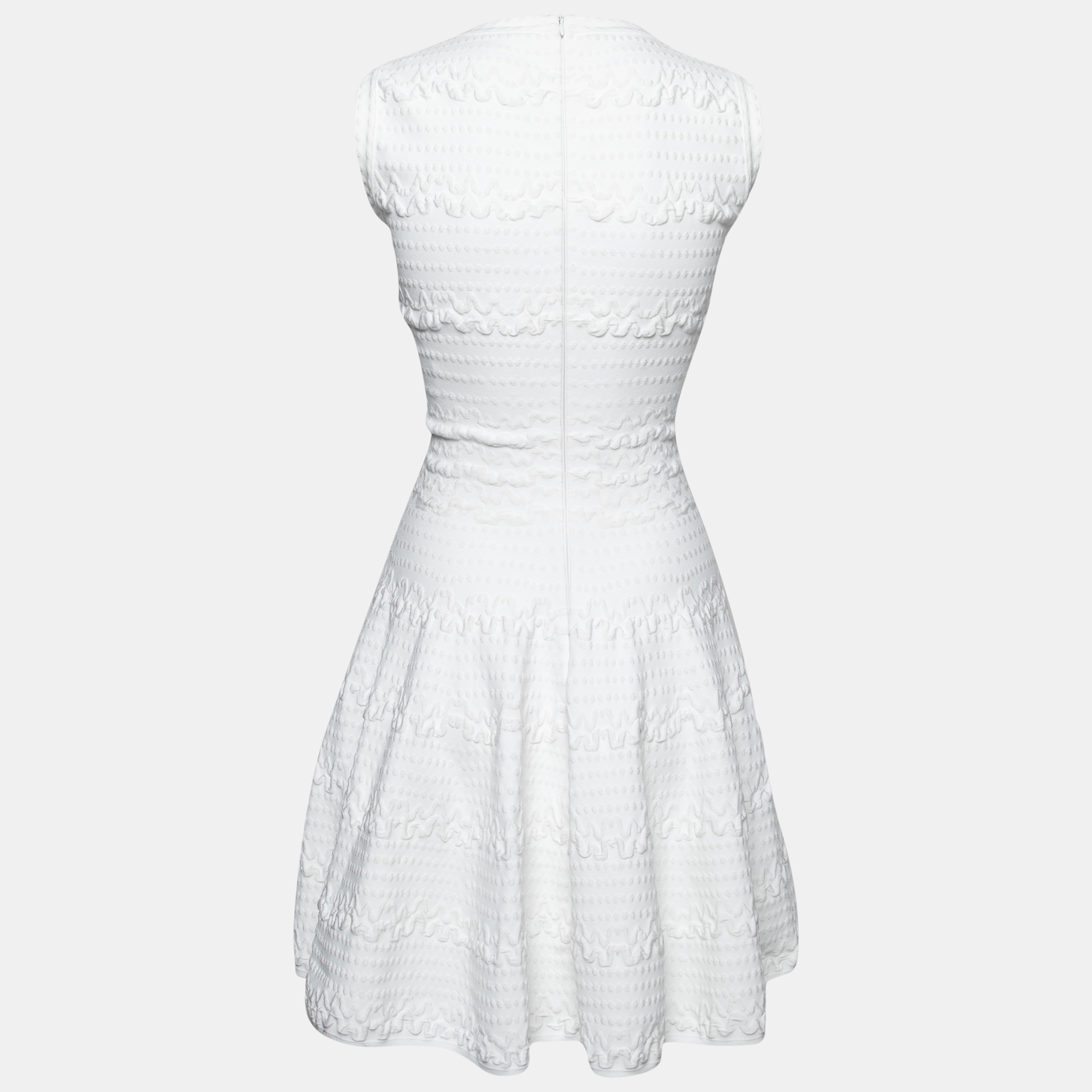 

Alaia White Patterned Knit Sleeveless Dress