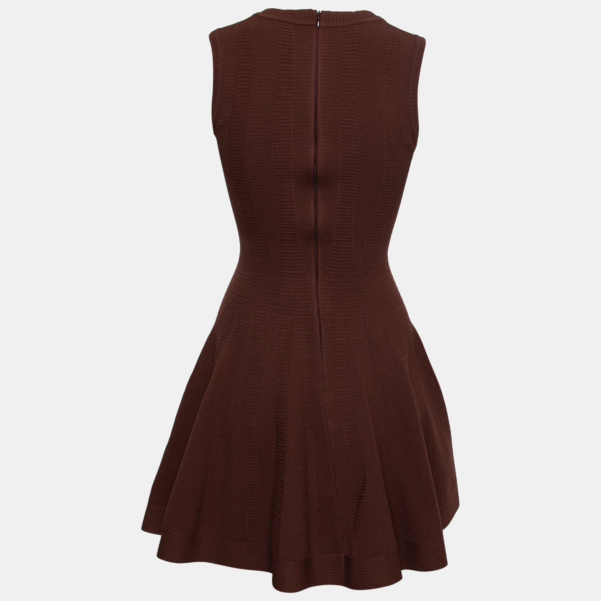 

Alaia Burgundy Stretch-Knit Skater Mini Dress