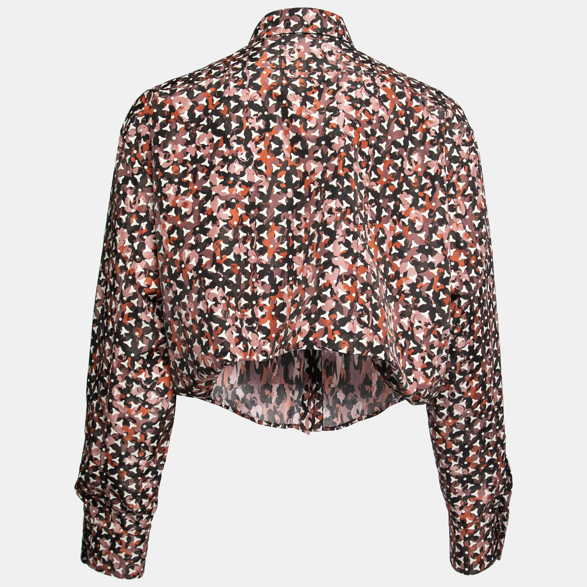 

Alaia Multicolor Printed Silk Cropped Shirt