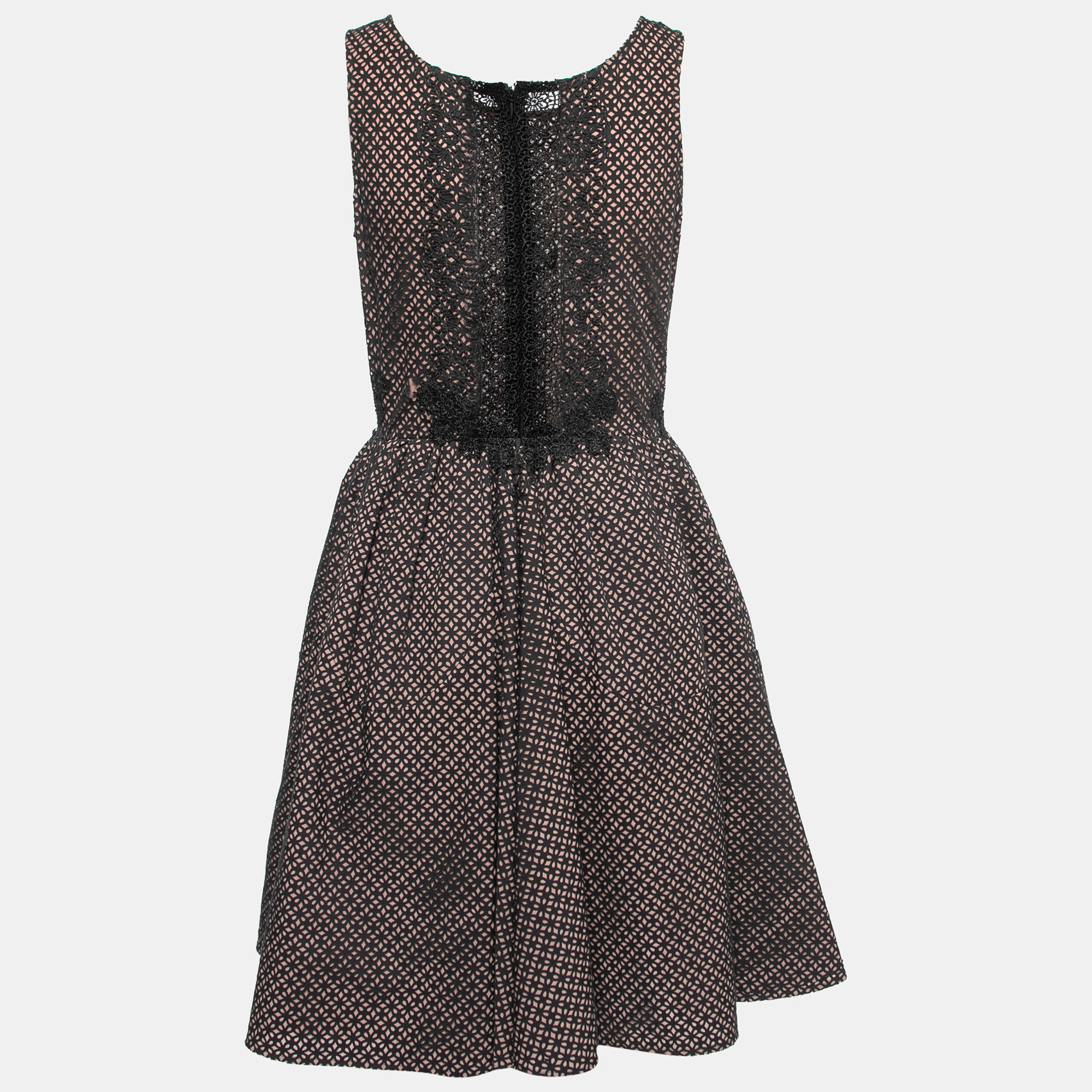 

Alaia Black Patterned Cotton Sleeveless Fit & Flare Dress