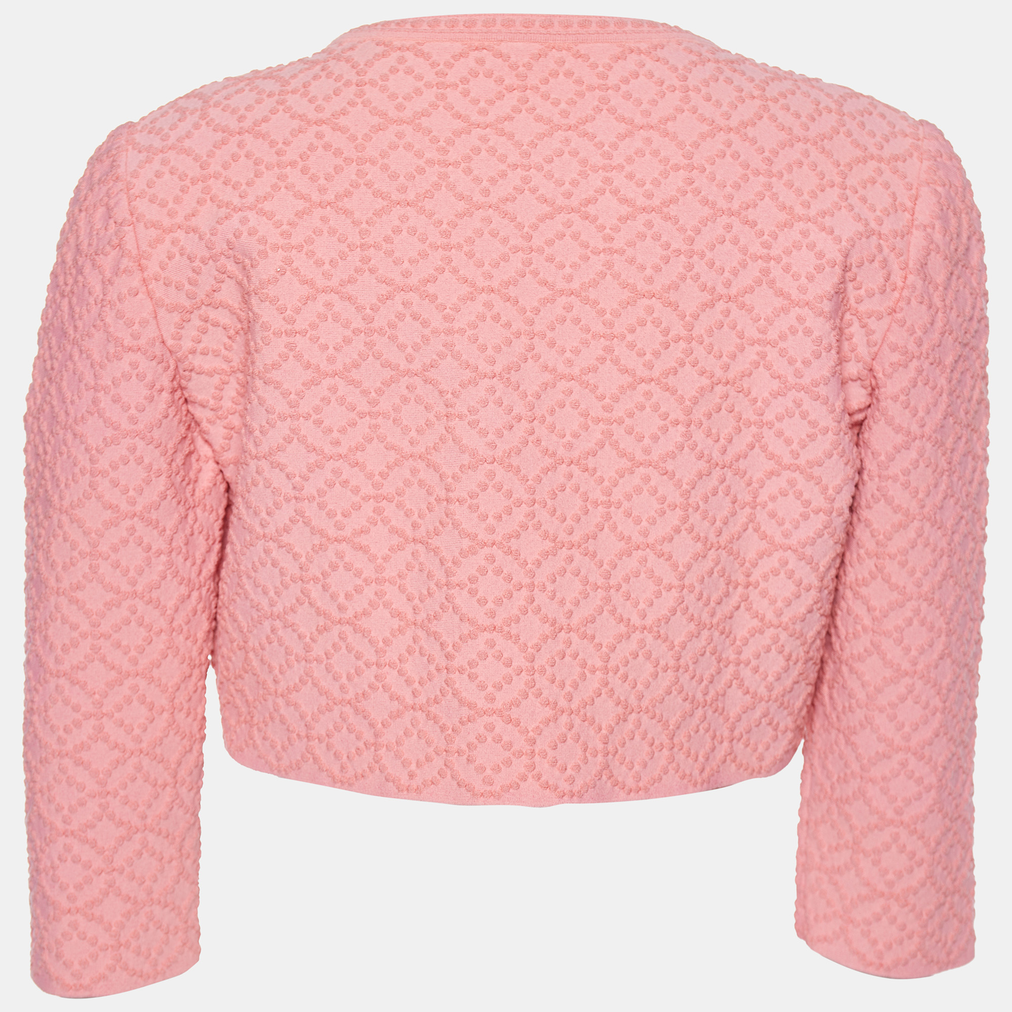 

Alaia Pink Patterned Knit Cropped Shrug