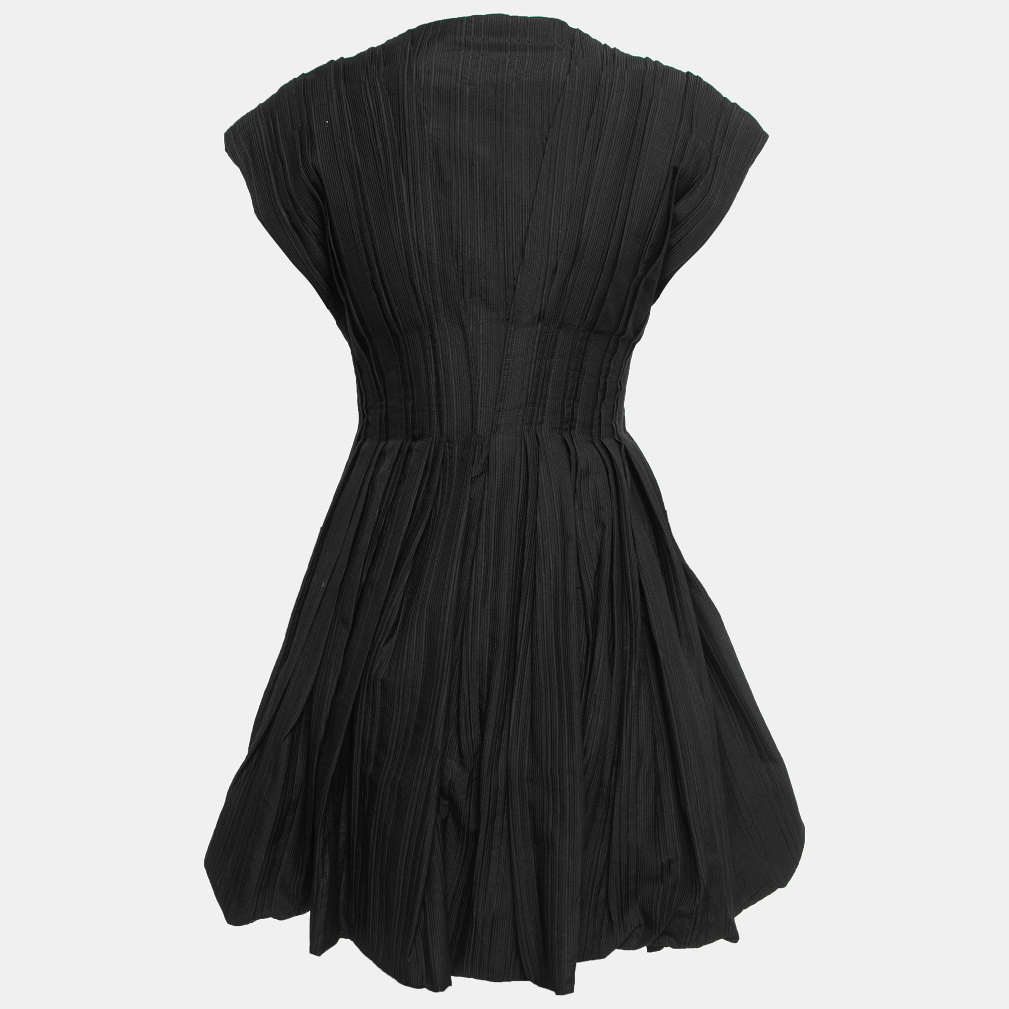 

Alaia Black Wool Blend Corset Flare Mini Dress