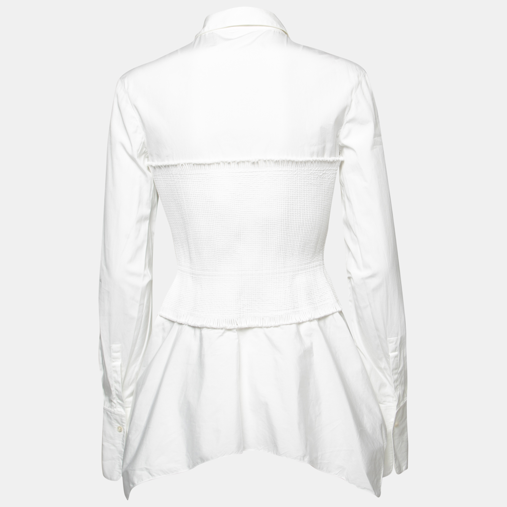 

Alaia White Cotton Corset Detail Shirt