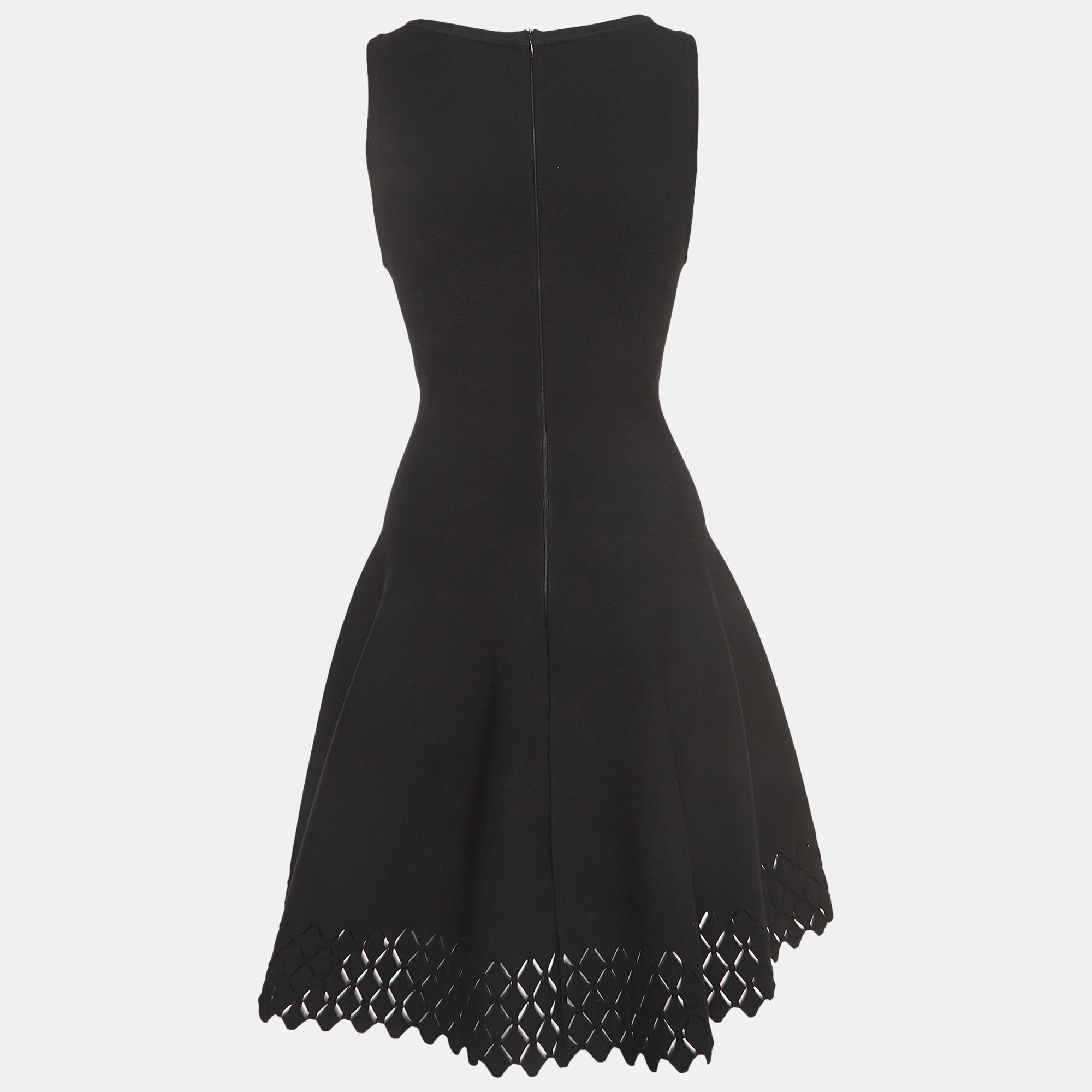 

Alaia Black Knit Cut-Out Detail Sleeveless Flared Dress