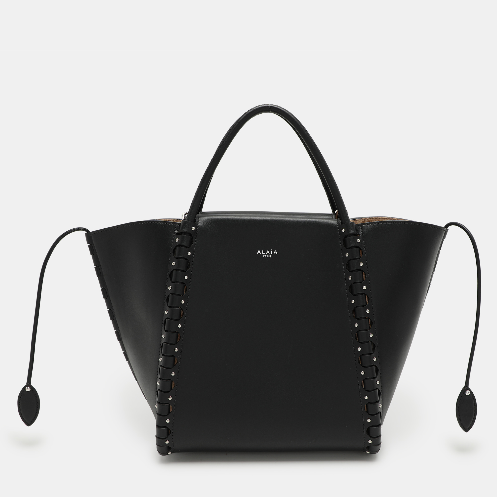 

Alaia Black Leather Le Hinge Tote