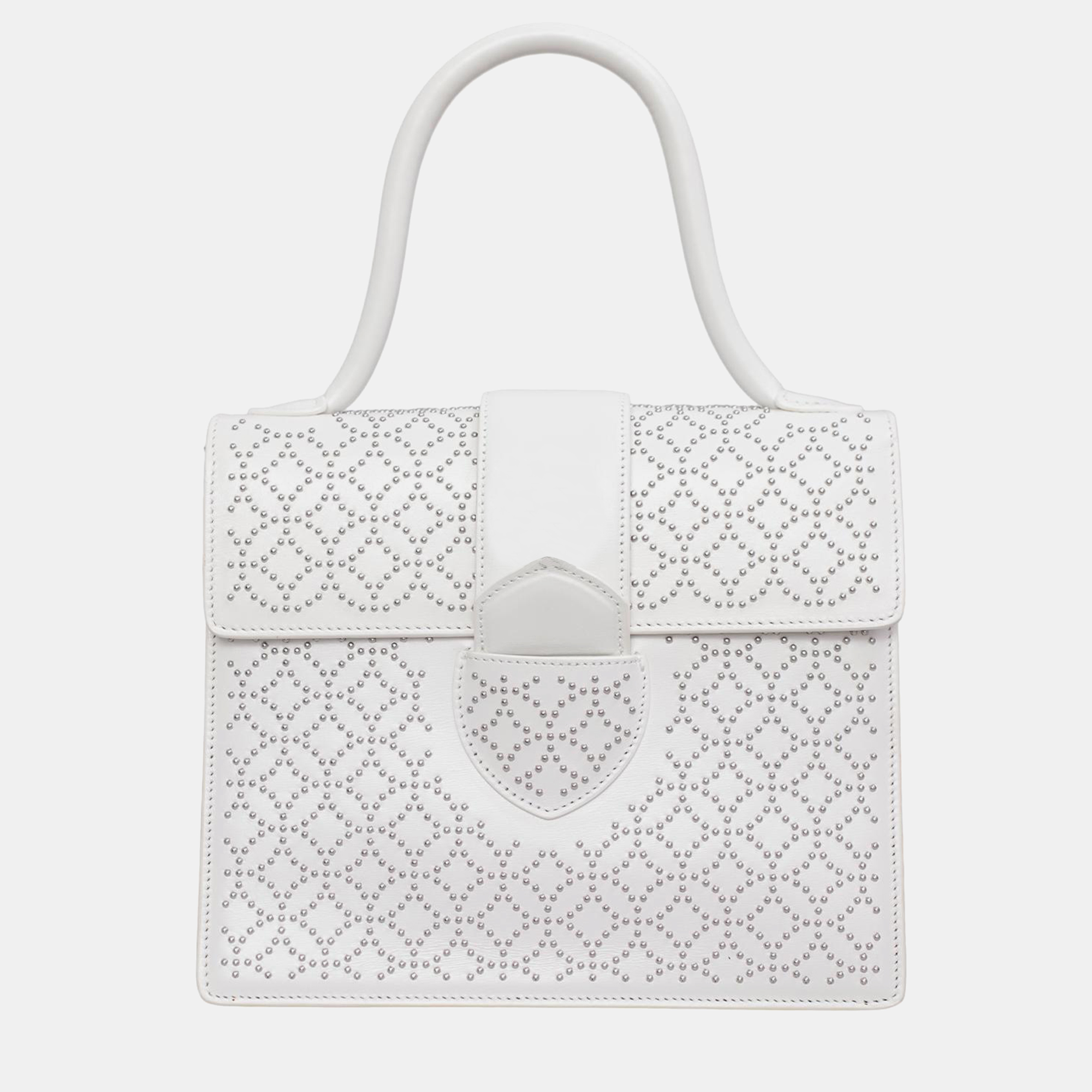 

Alaia Studded Top Handle Bag, White