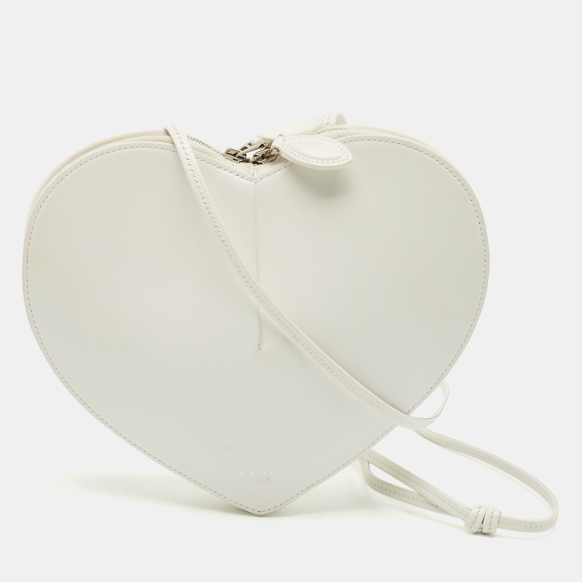 

Alaia White Leather Le Coeur Crossbody Bag