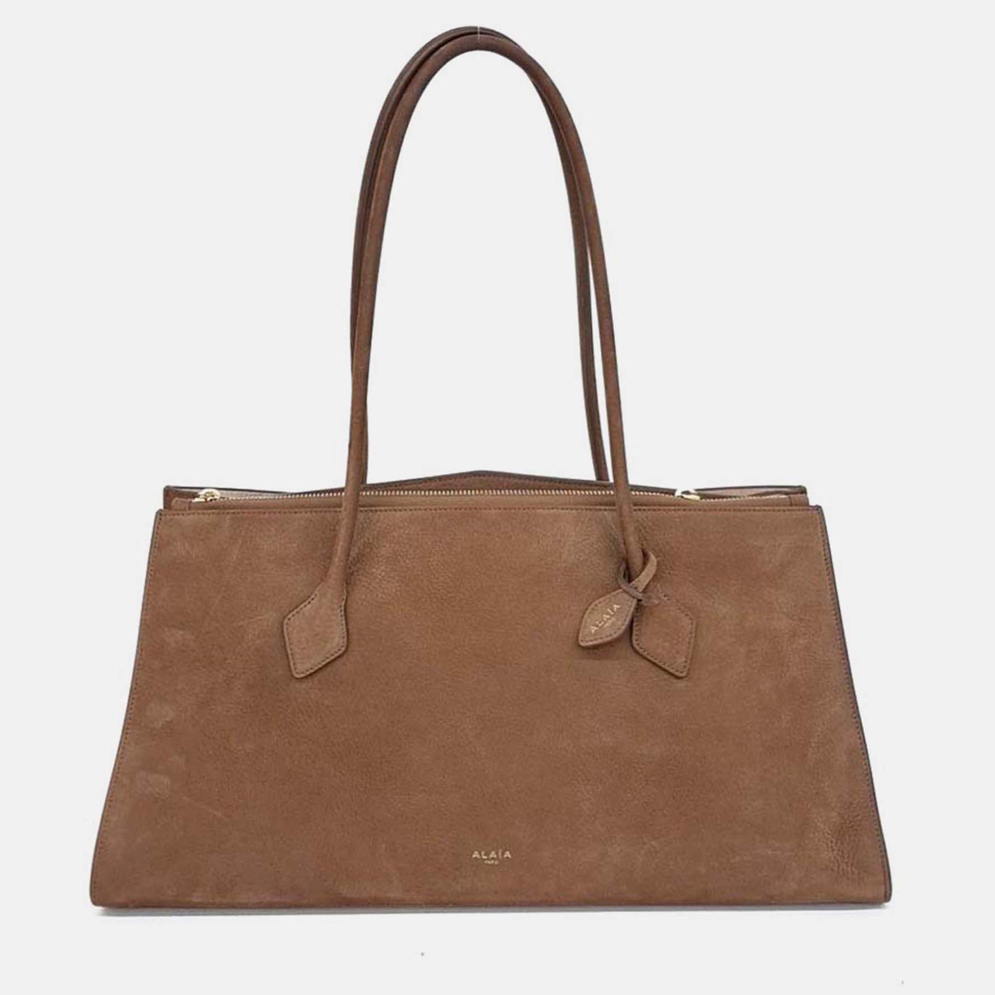 

Alaia Brown Suede Le Tekel bag