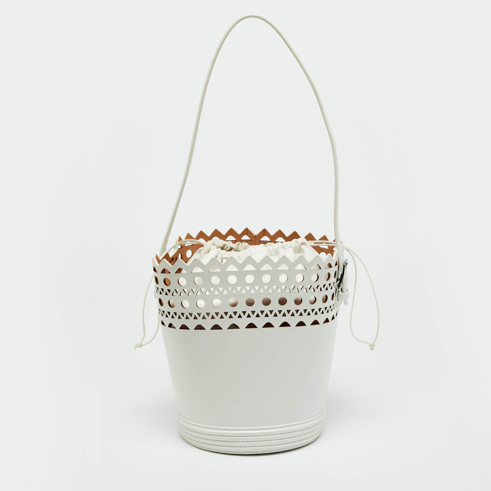 

Alaia White Leather 1992 Edition Vienne Bucket Bag