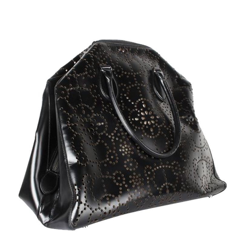 

Alaia Black Leather Tote Bag