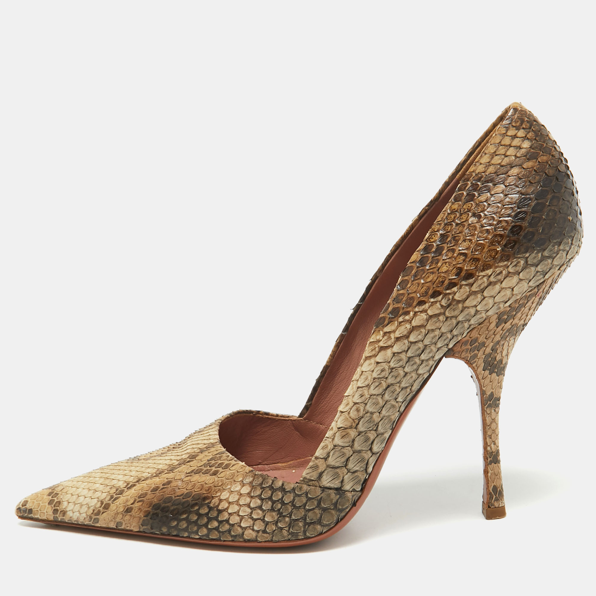 

Alaia Beige/Brown Python Leather Pointed Toe Pumps Size