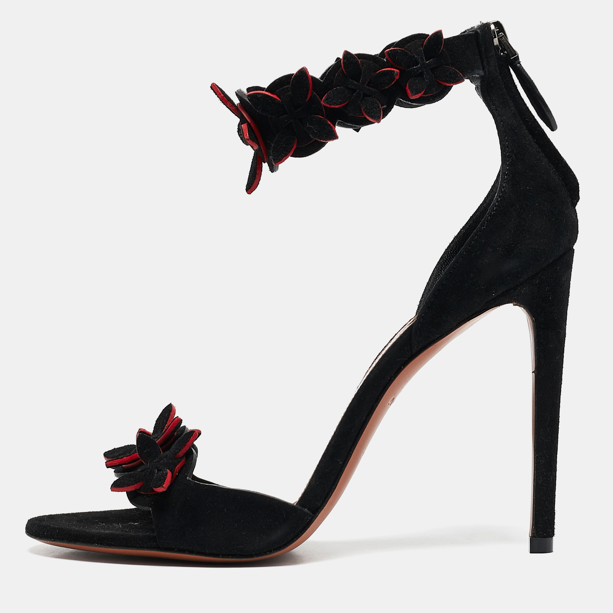 

Alaia Black Suede Ankle Strap Sandals Size