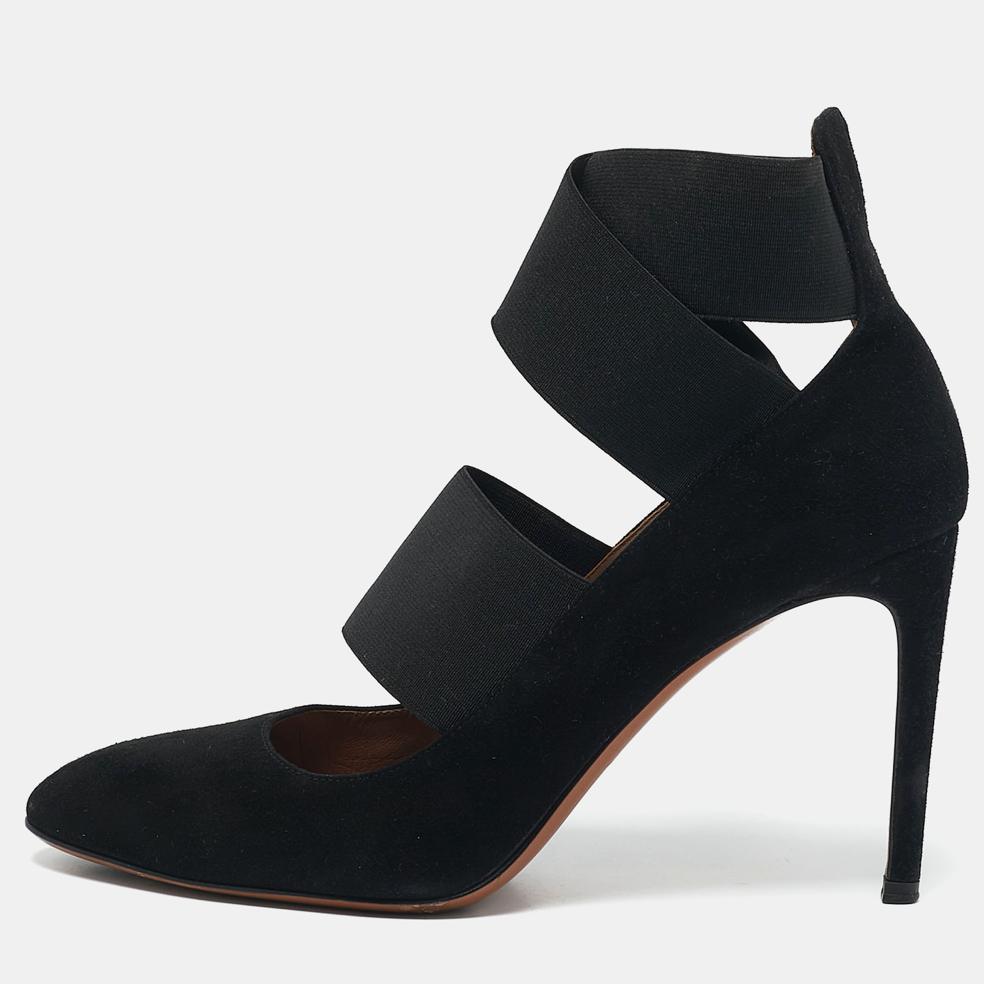 

Alaia Black Suede and Elastic Cross Strap Pumps Size