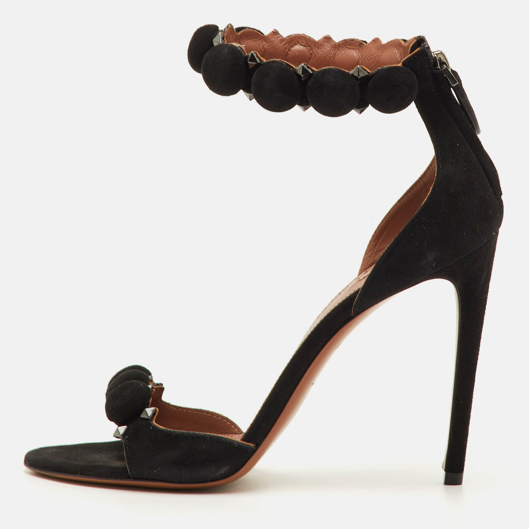 

Alaia Bombe Size  Black Suede Ankle Strap Sandals