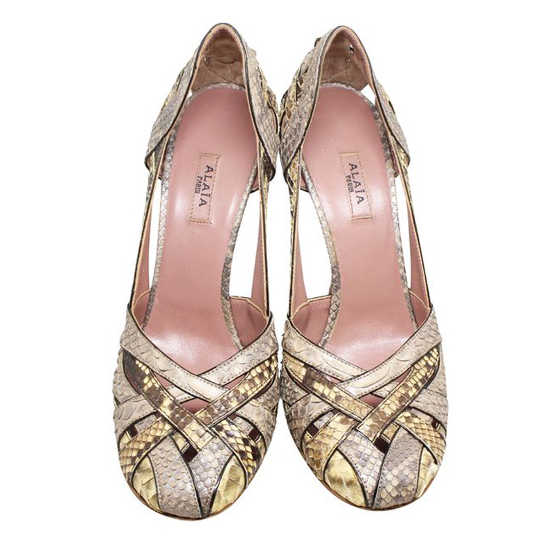 

Alaia Brown Snake Skin Pumps Size