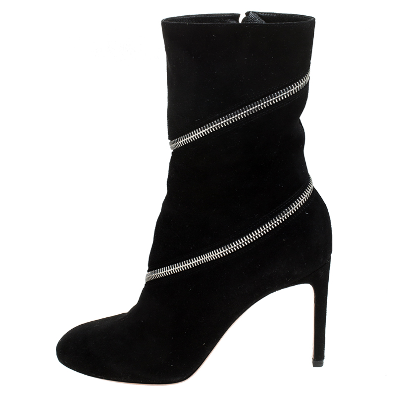 

Alaia Black Suede Zip Around Ankle Boots Size