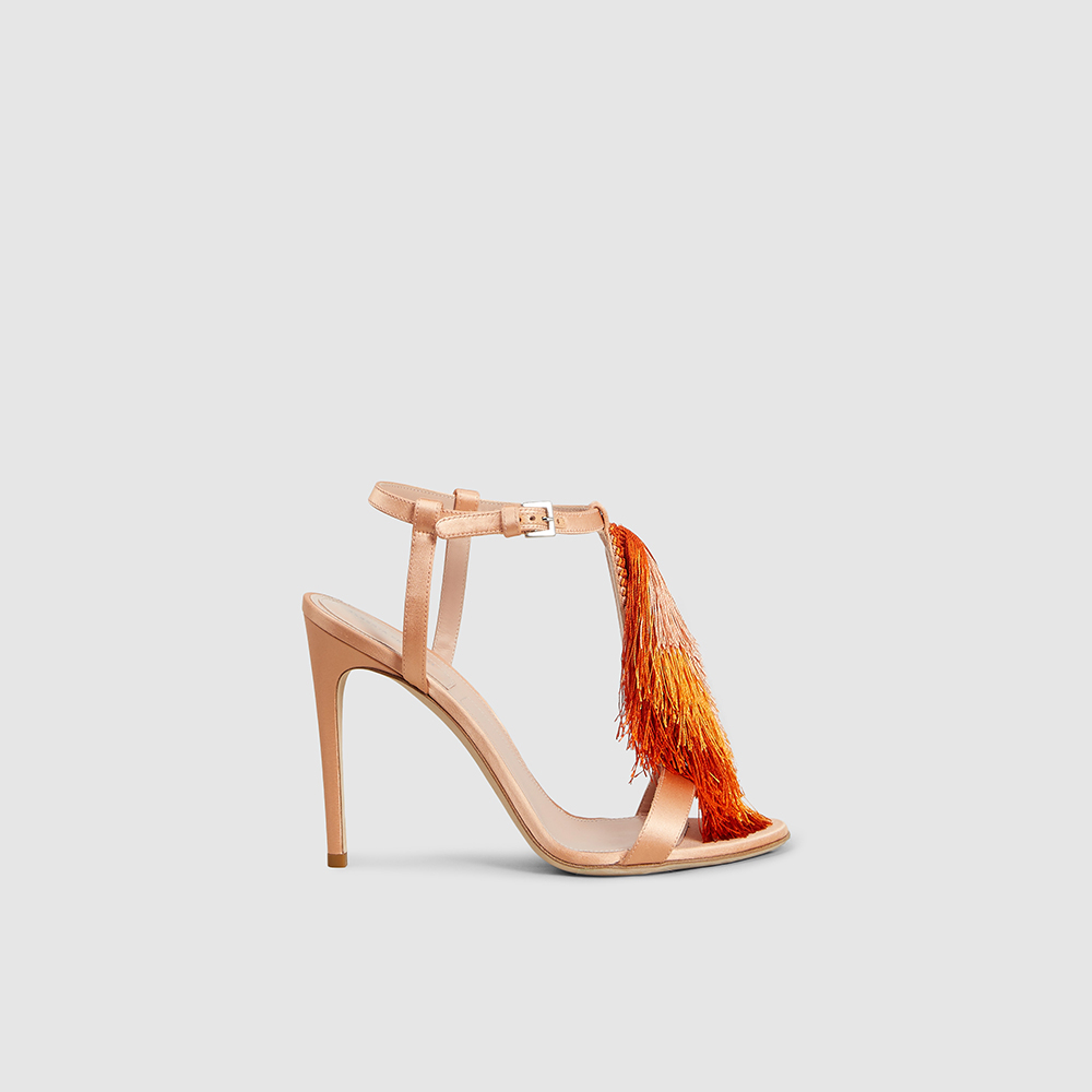 orange stiletto sandals