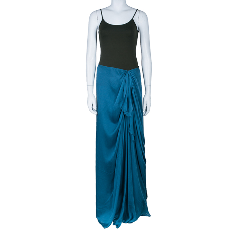 

Alberta Ferretti Blue Silk Chiffon Maxi Skirt